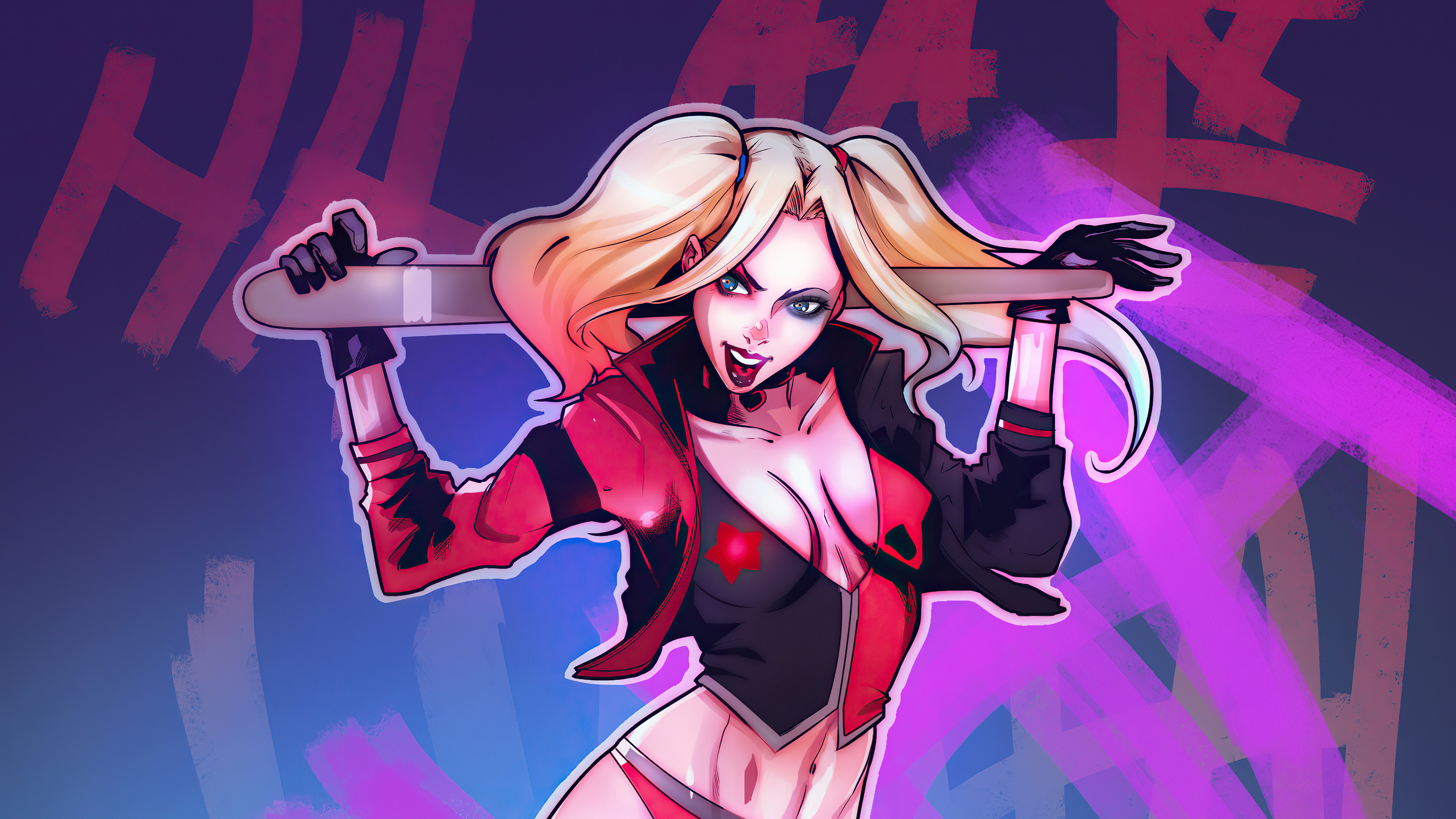 Harley Quinn Baseball Bat Art Wallpapers