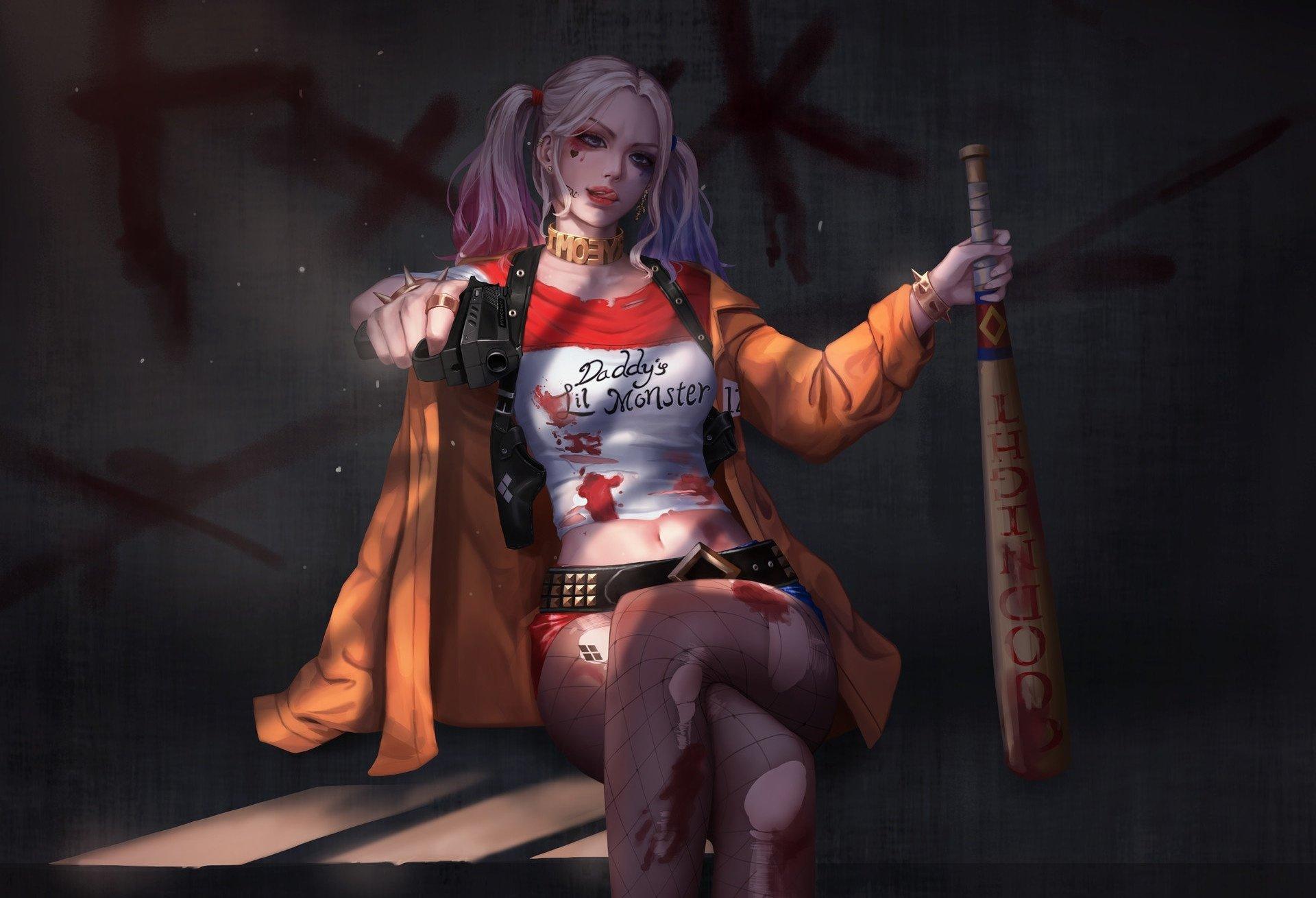 Harley Quinn With Baseball Bat Wallpapers