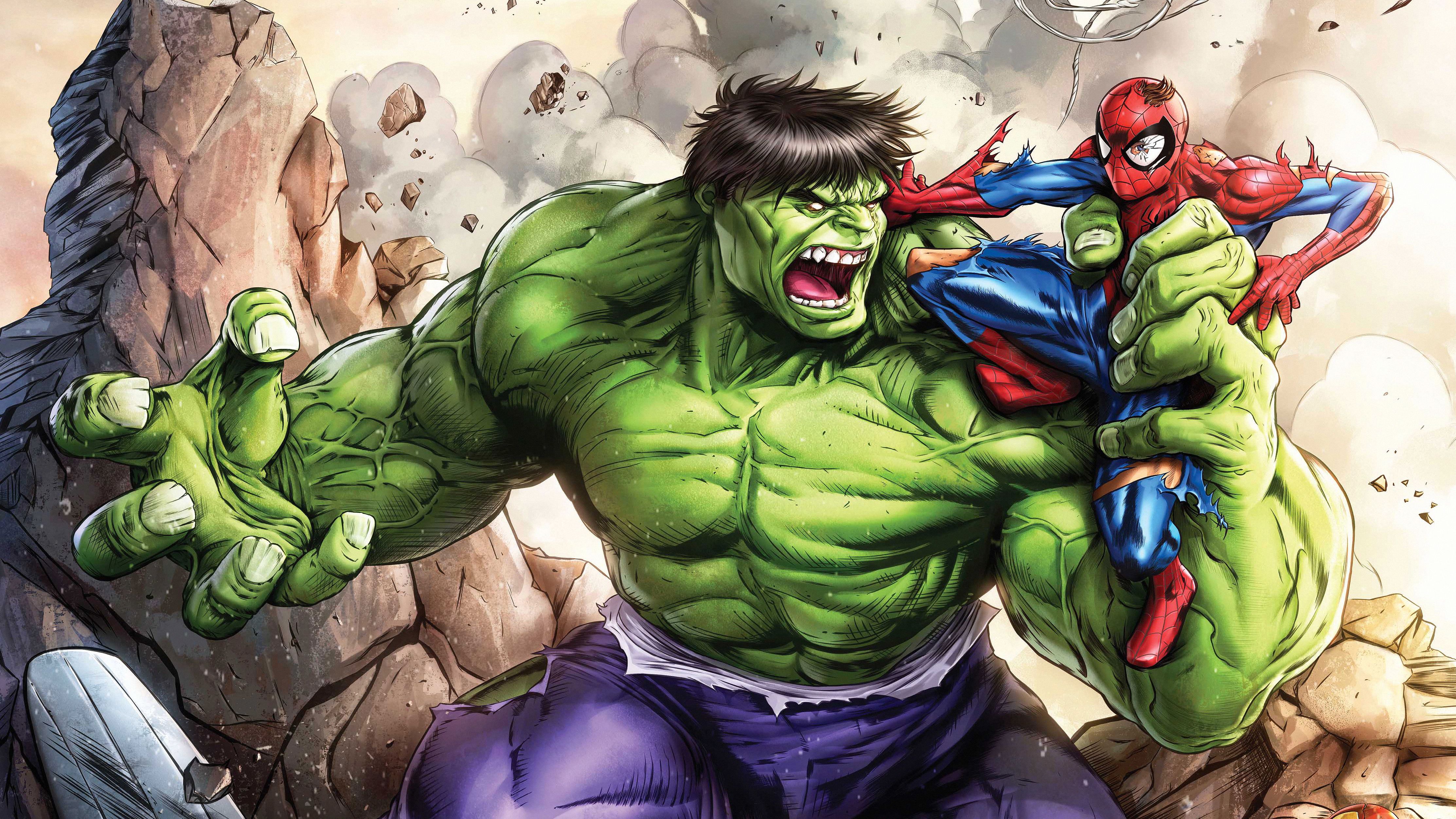 Hulk Vs Spiderman Art Wallpapers