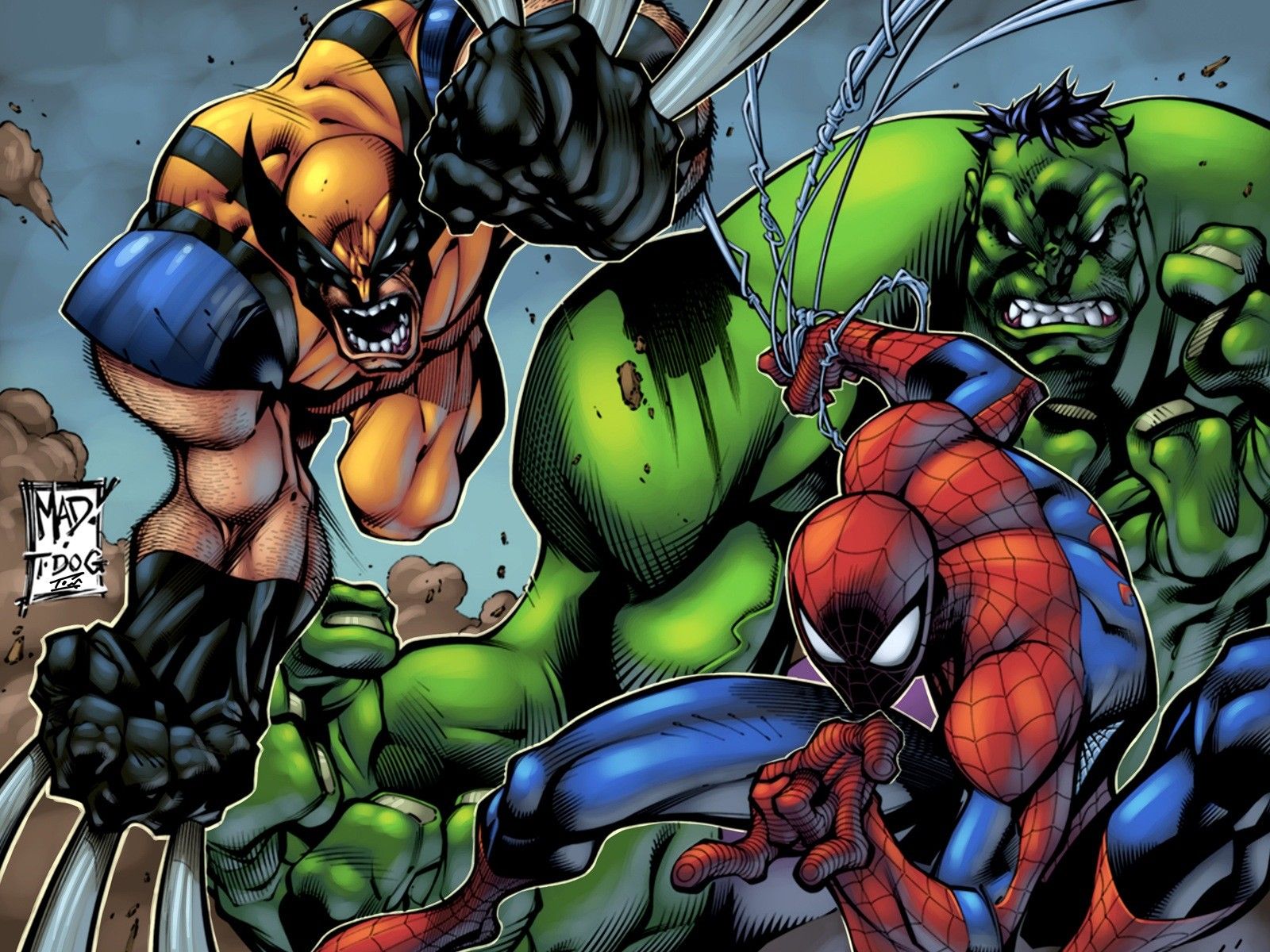 Hulk Vs Spiderman Art Wallpapers