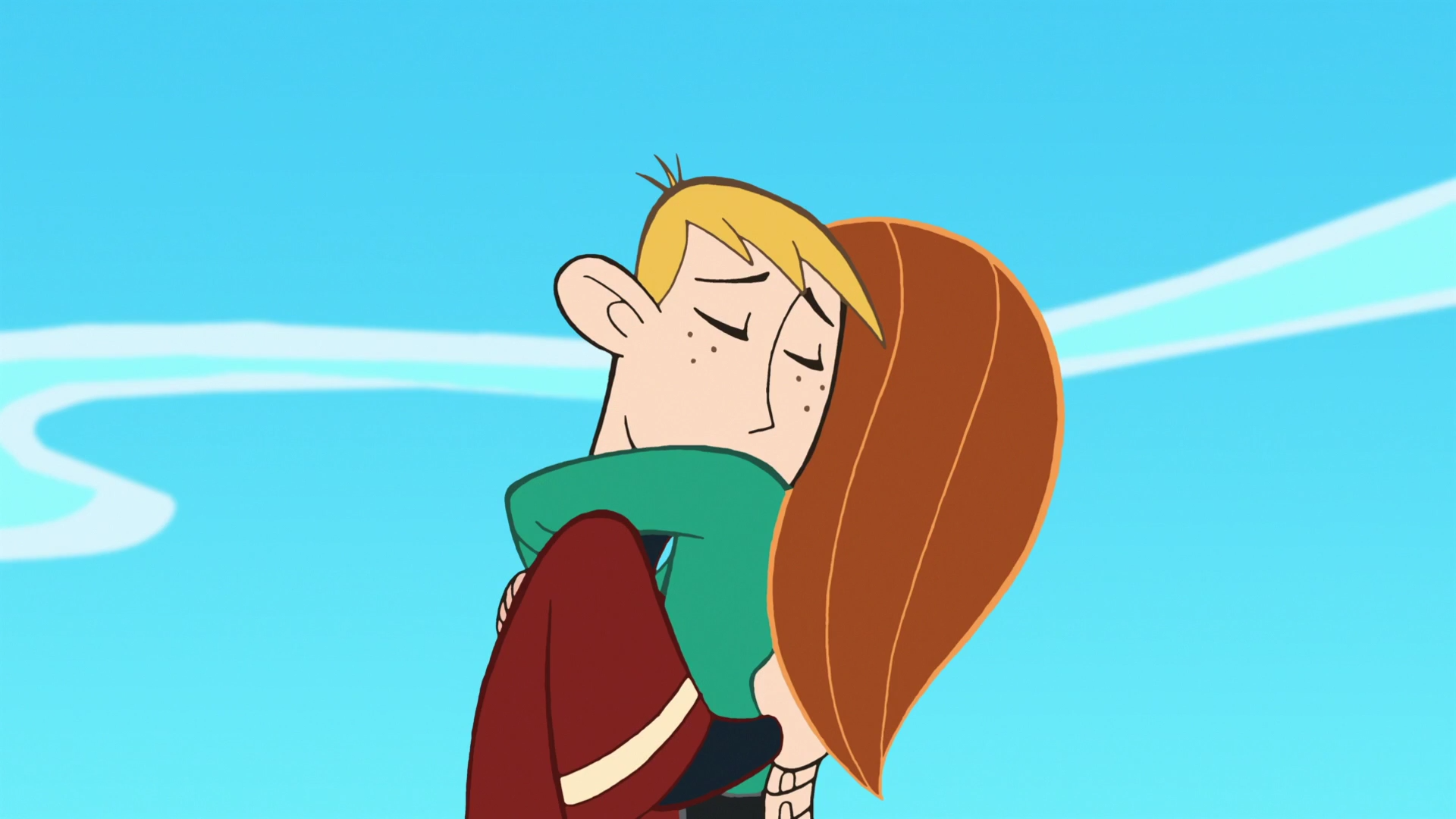 Kim Possible Cartoon Kim And Ron Kiss Wallpapers