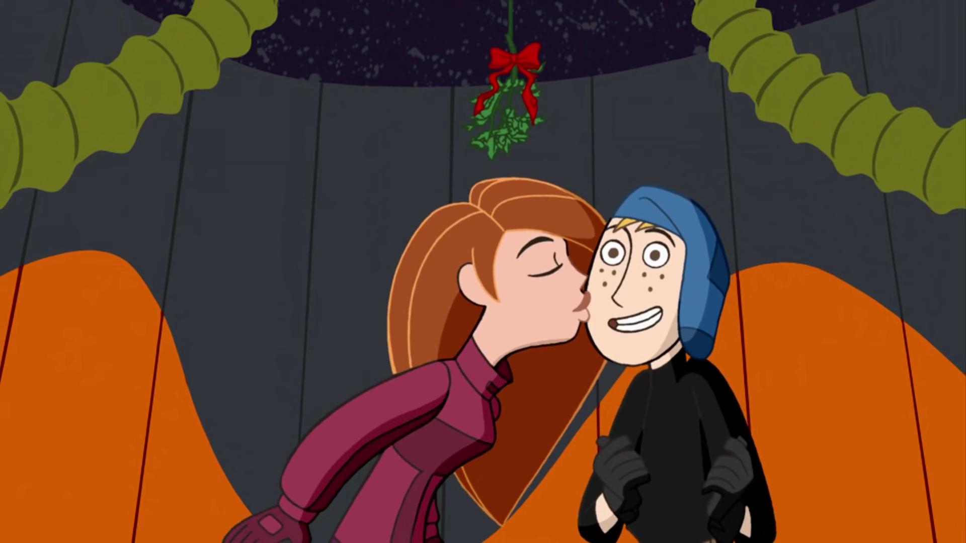 Kim Possible Cartoon Kim And Ron Kiss Wallpapers