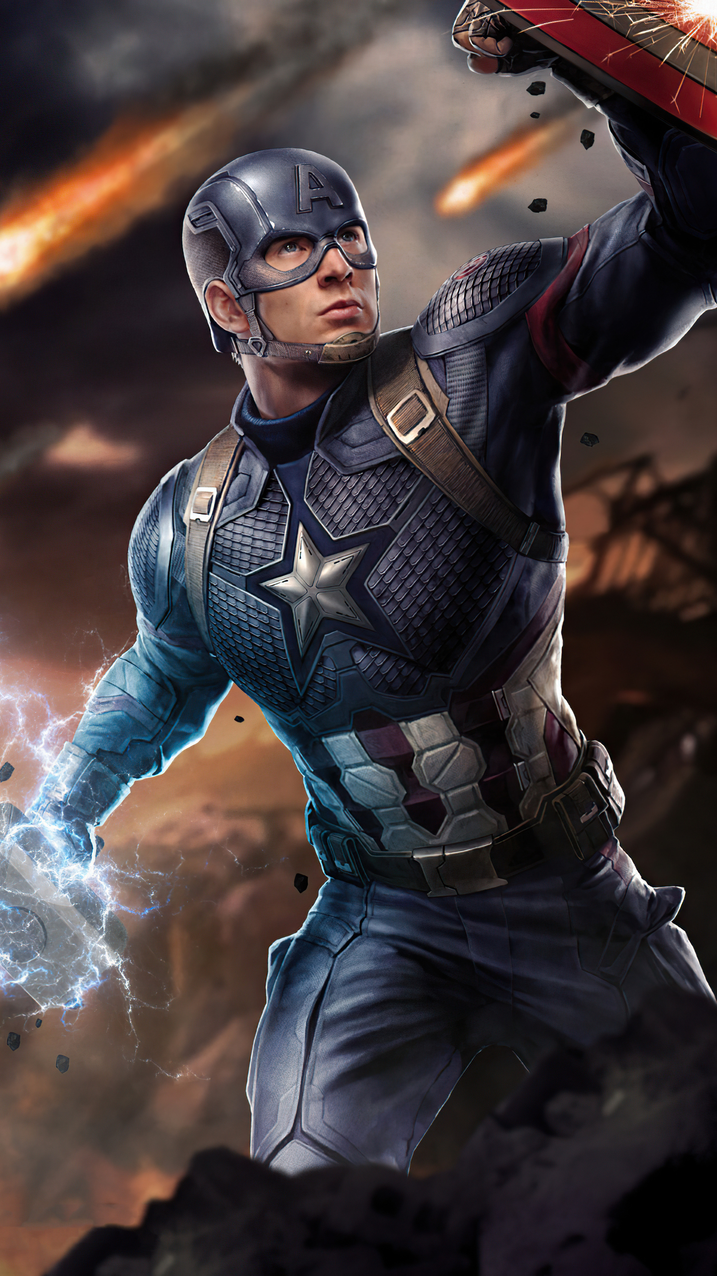 Shield Captain America With Thor'S Hammer Wallpapers