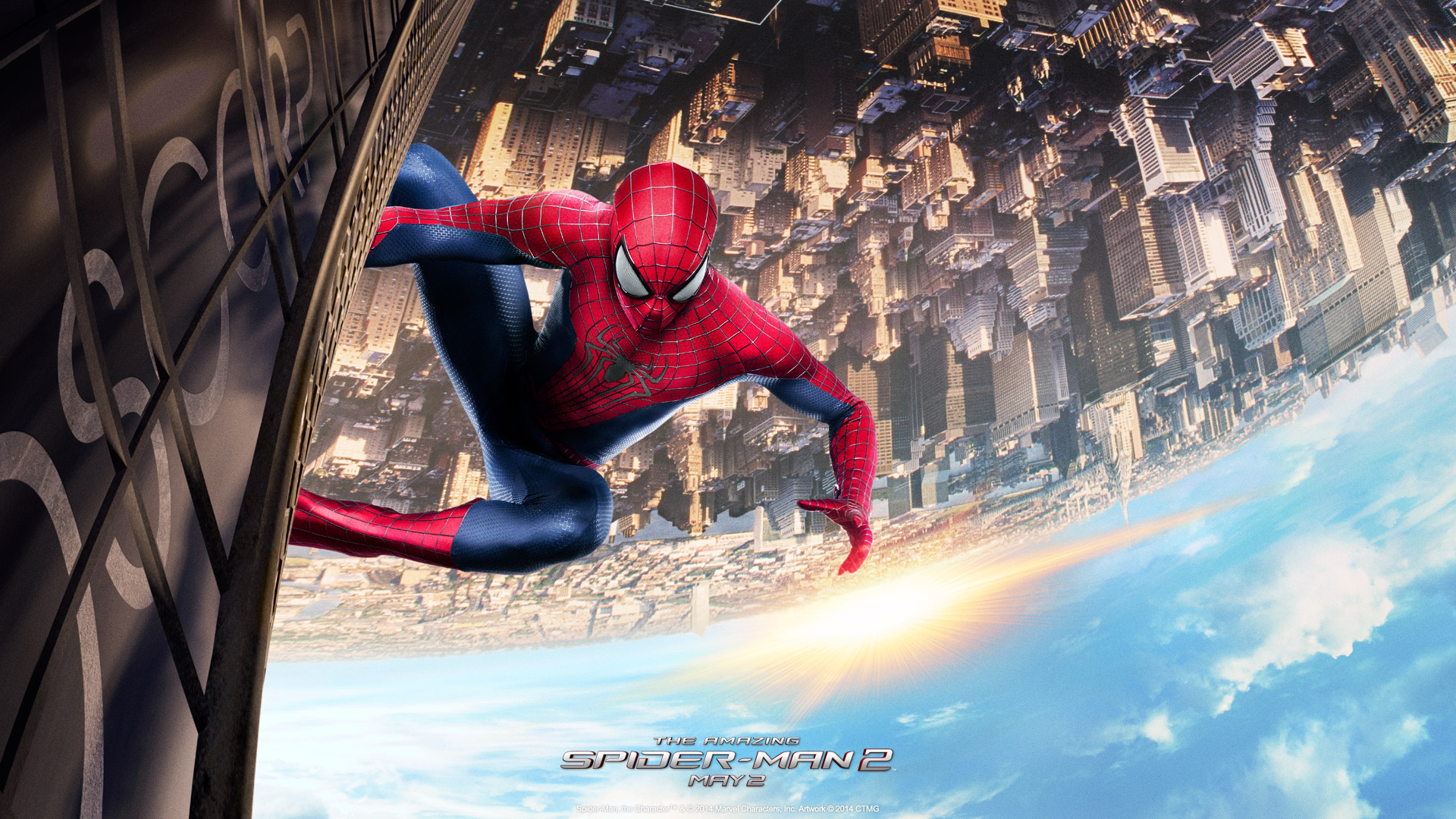 Spider Man Flying In Rain Wallpapers