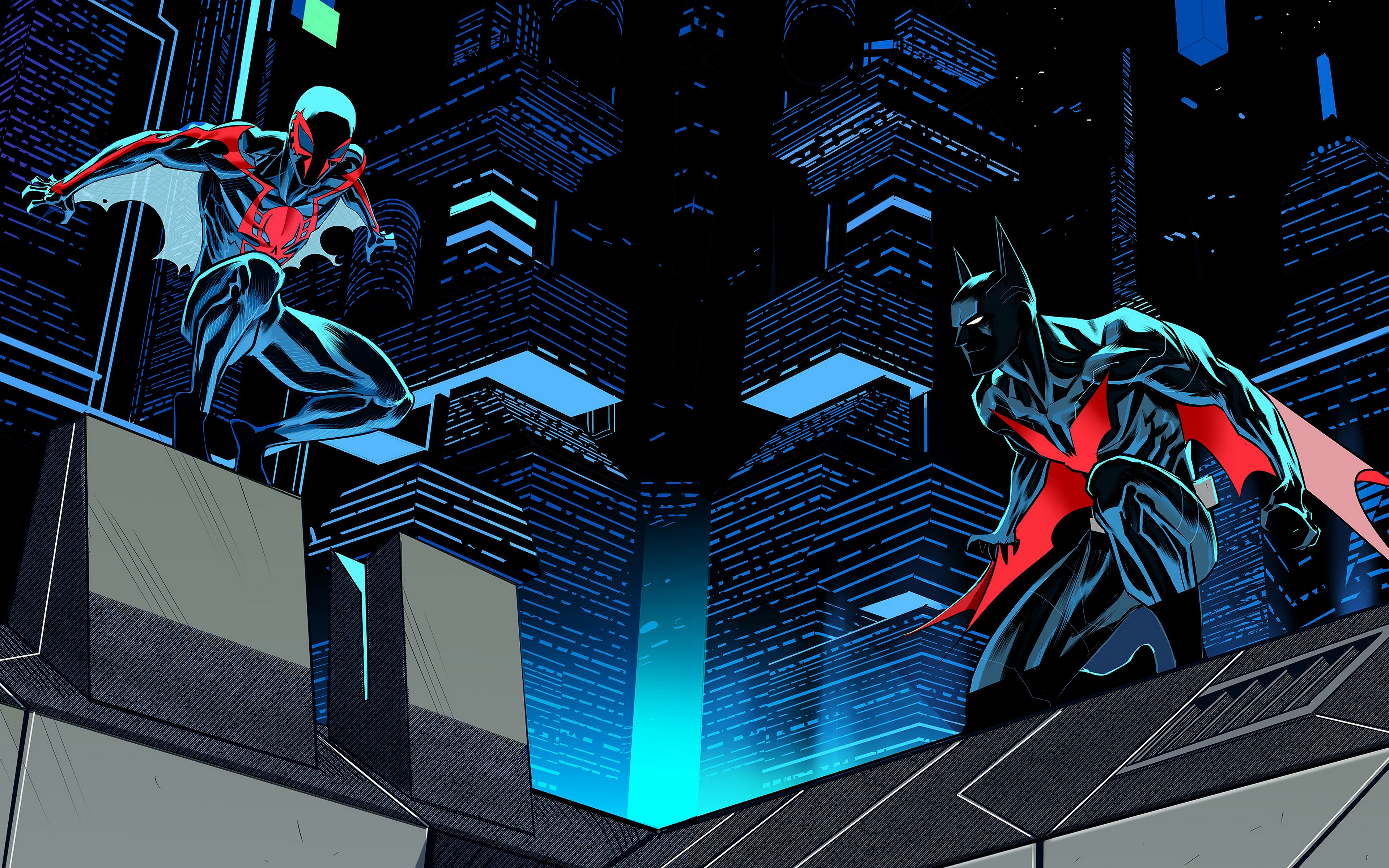 Spiderman 2099 Vs Batman Beyond Wallpapers