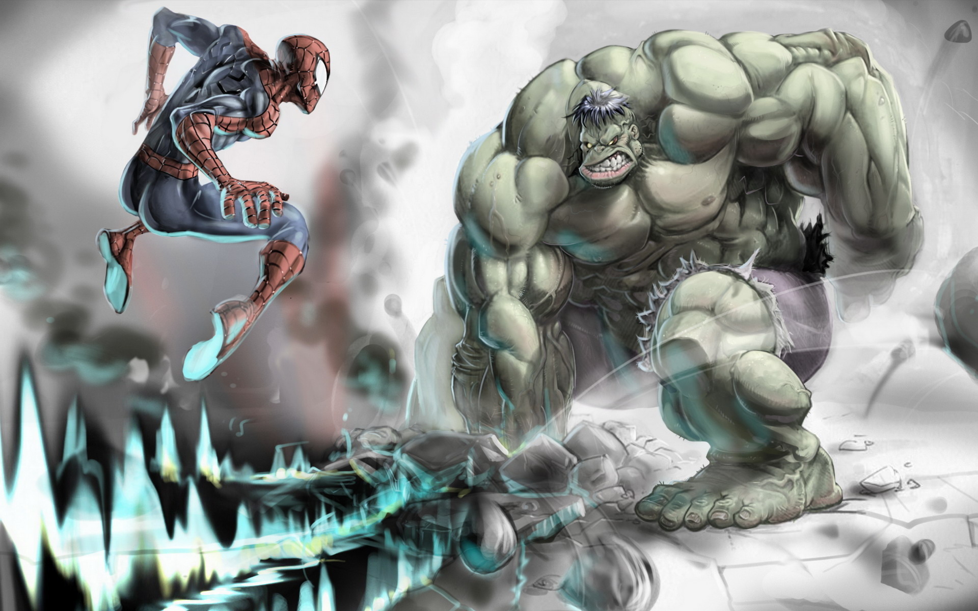 Spiderman Annoying Hulk Wallpapers