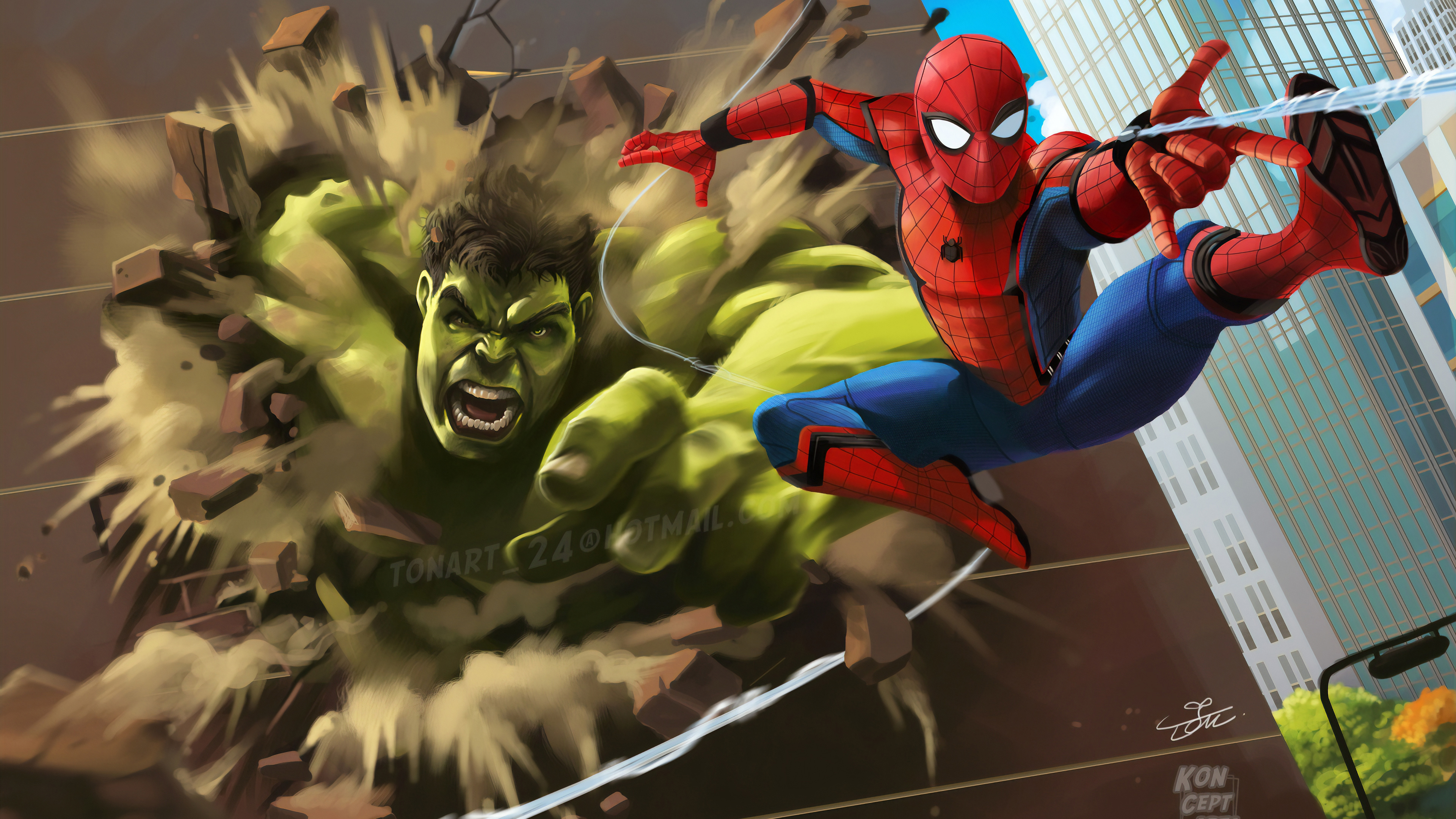 Spiderman Annoying Hulk Wallpapers