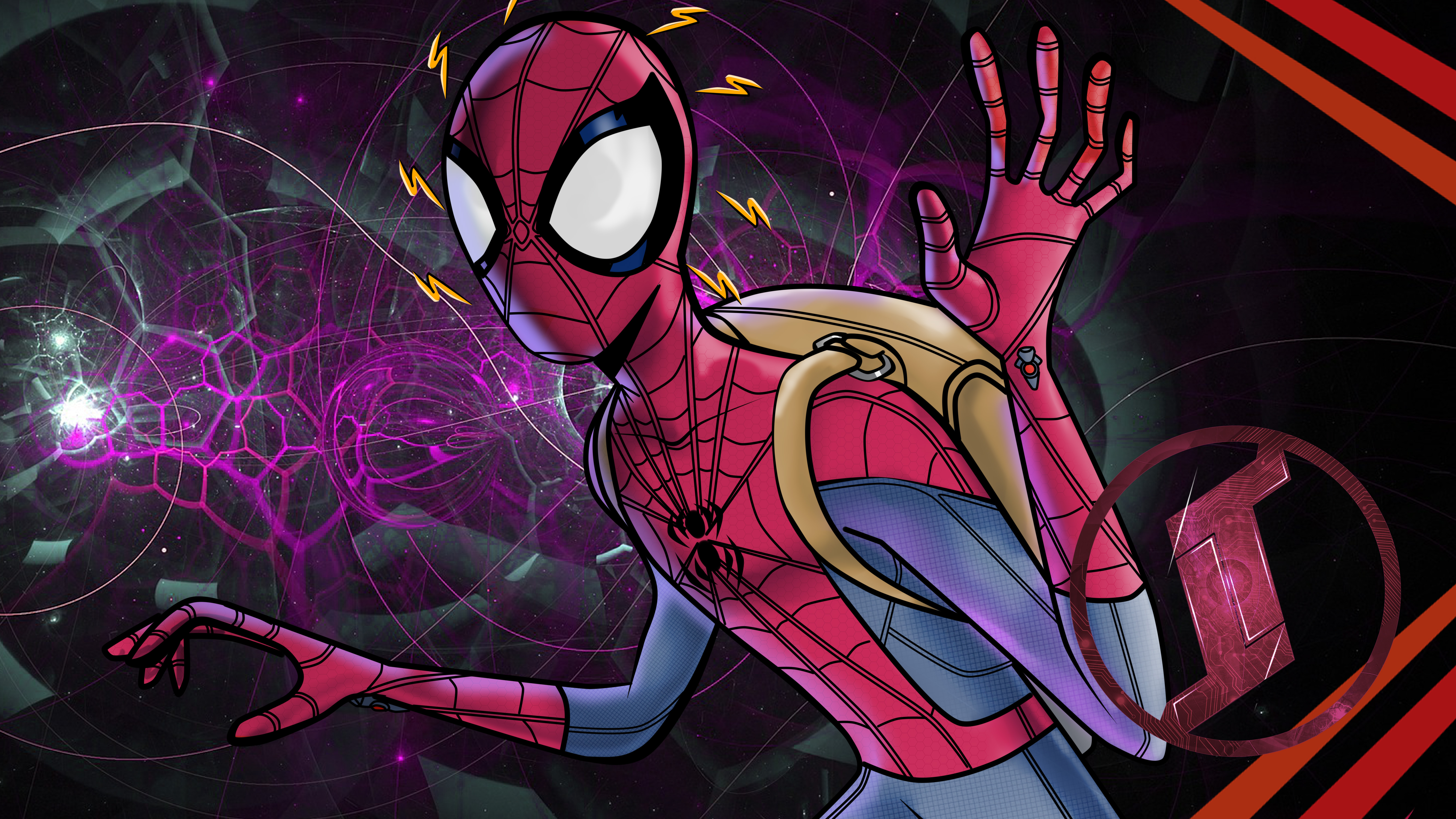 Spider-Man In The Web Digital Art Wallpapers