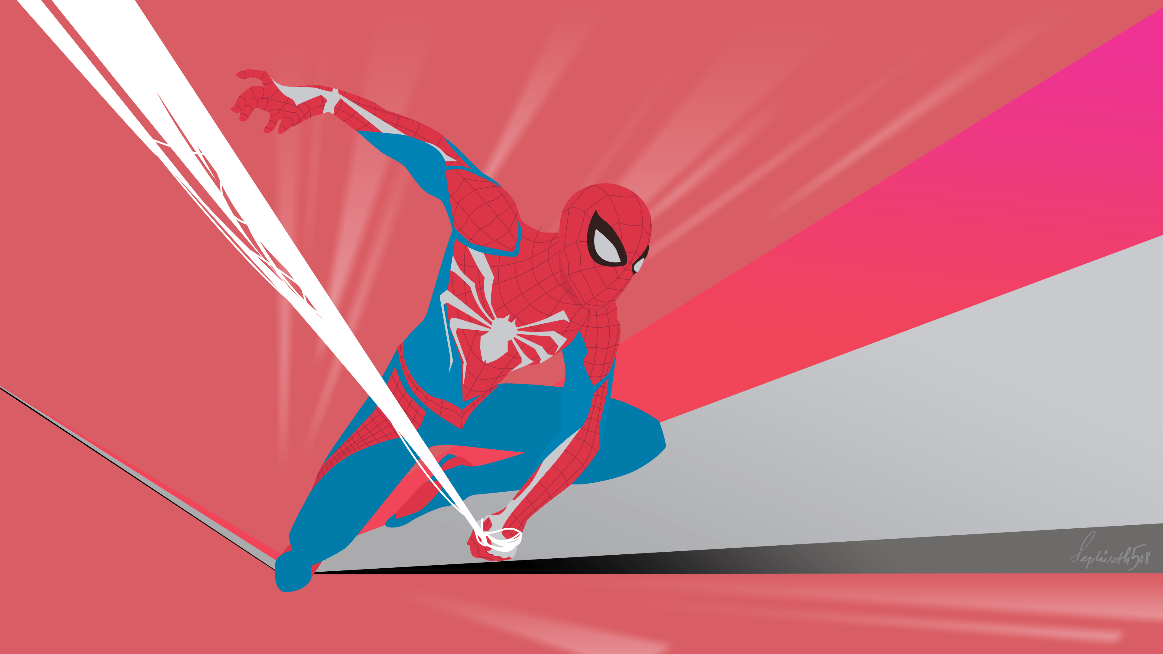 Spider-Man In The Web Digital Art Wallpapers