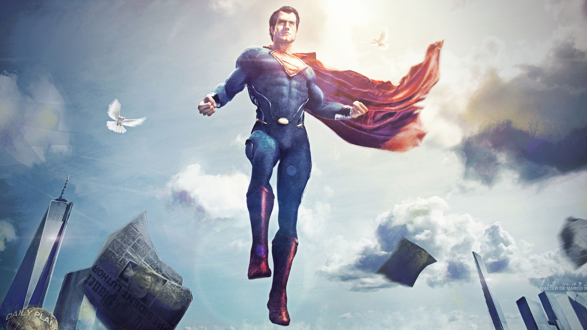 Superman Flying Digital 2020 Wallpapers