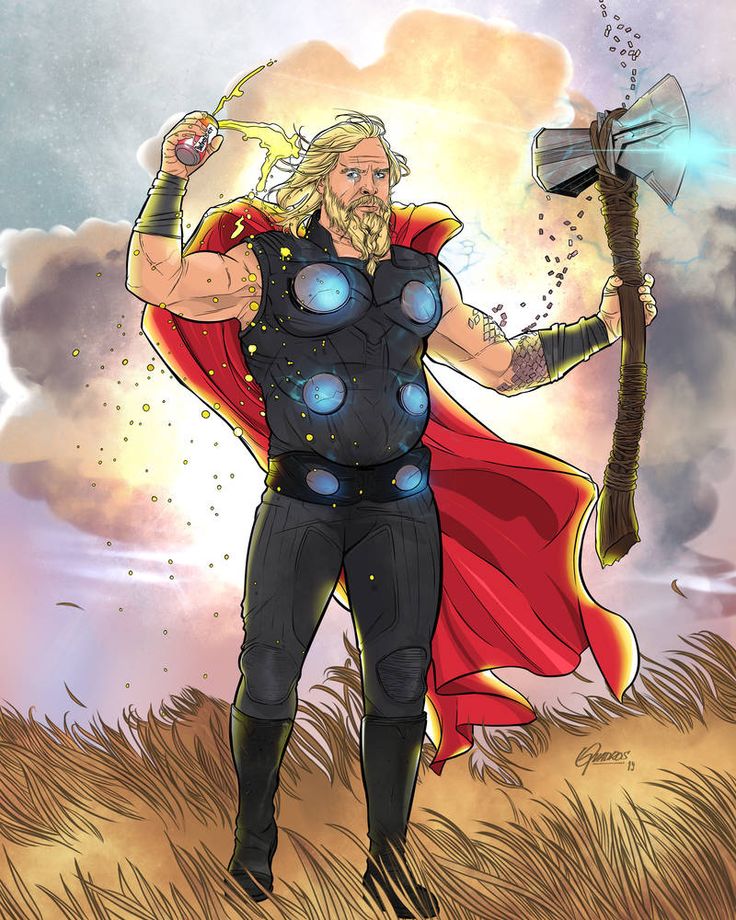 Thor Endgame Cartoon Art Wallpapers