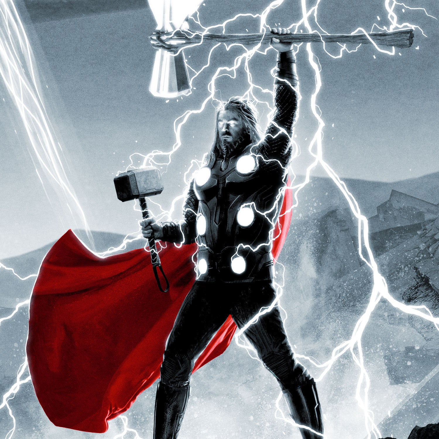 Thor Endgame Cartoon Art Wallpapers