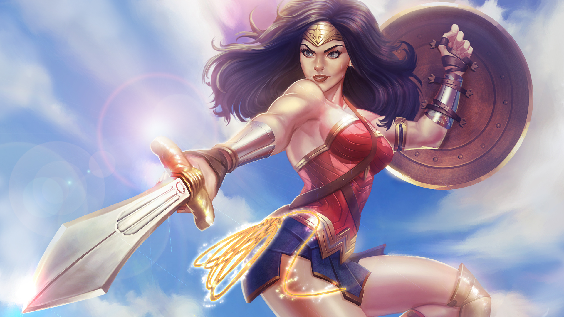 Wonder Woman With Sword And Shield Wallpapers