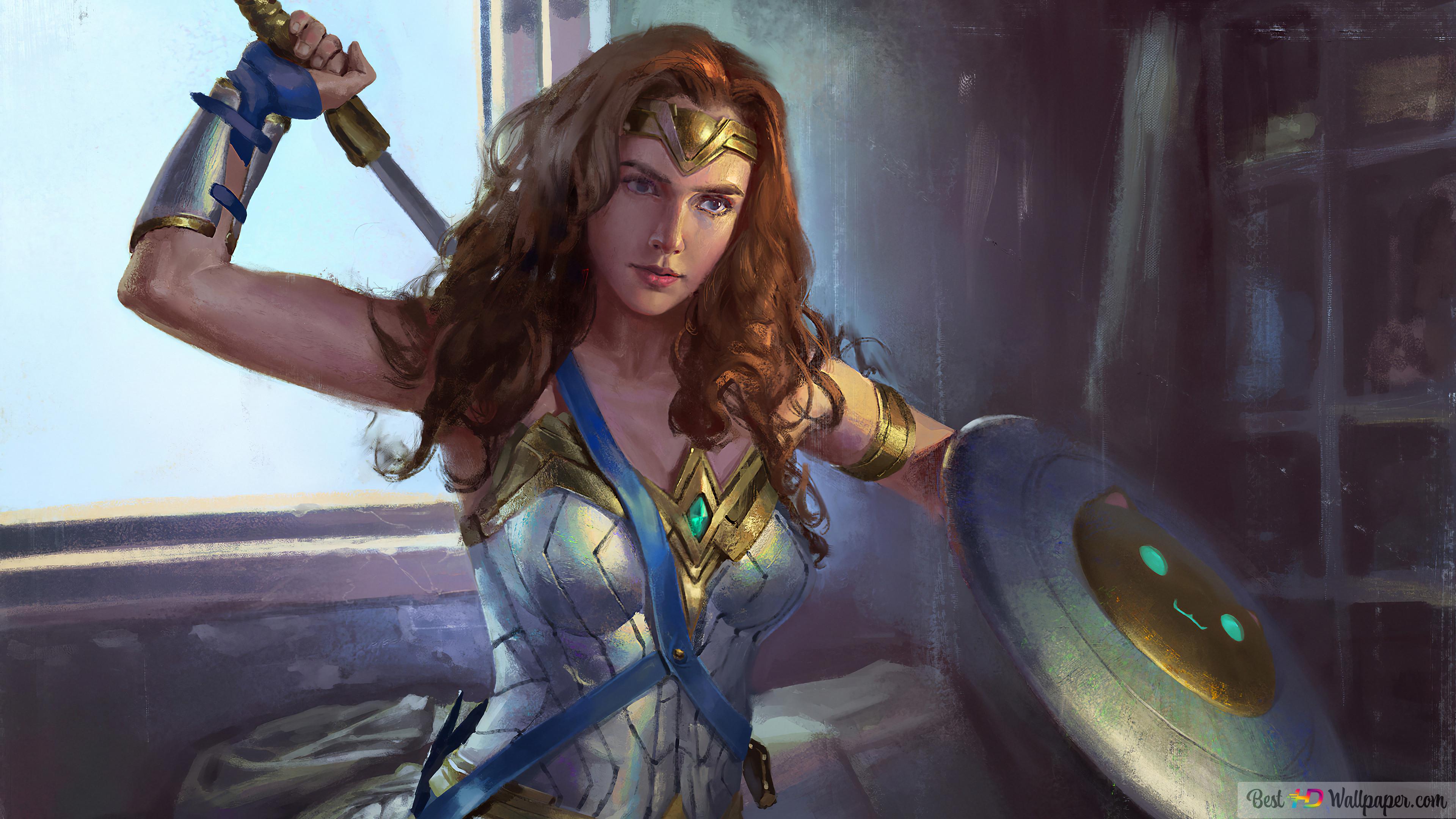 Wonder Woman With Sword And Shield Wallpapers