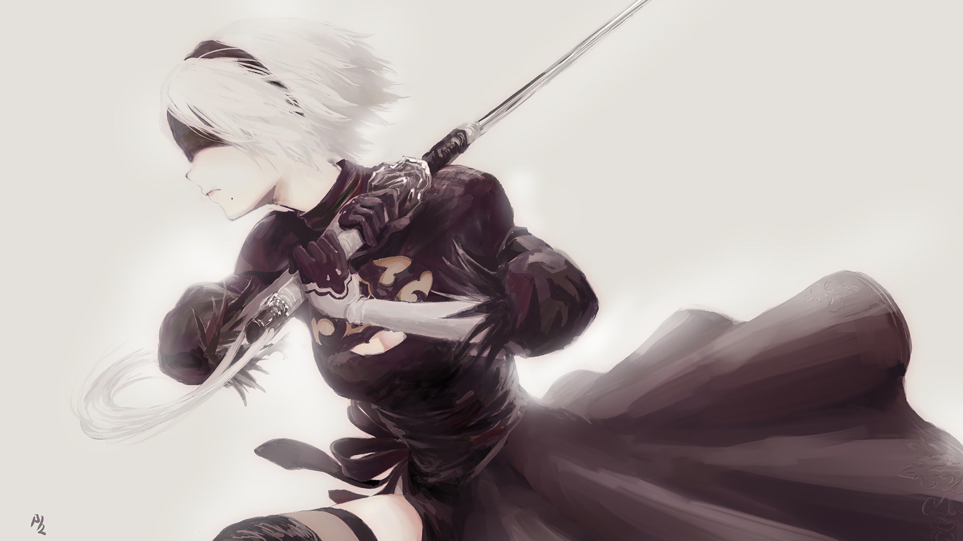 2B Nier Automata Katana Wallpapers