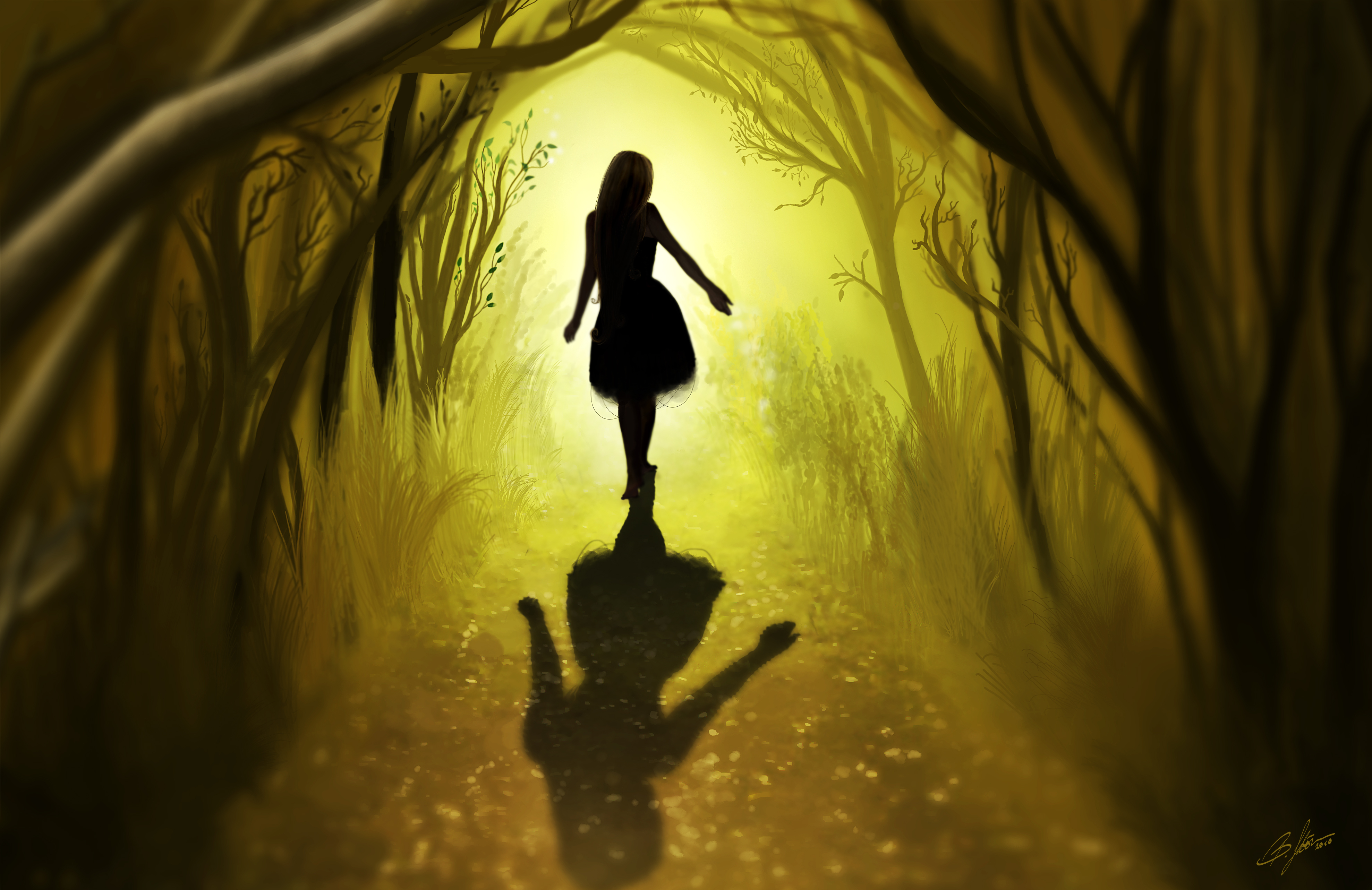 Alone Girl Hd Shadow Art Wallpapers