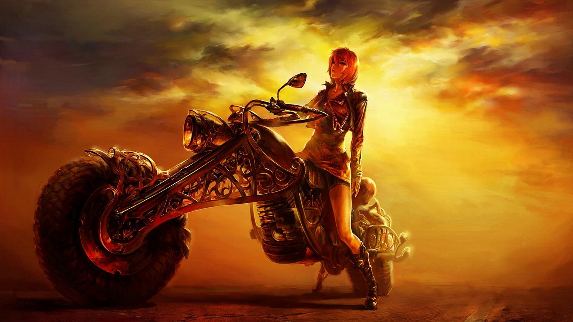 Anime Biker Girl Wallpapers