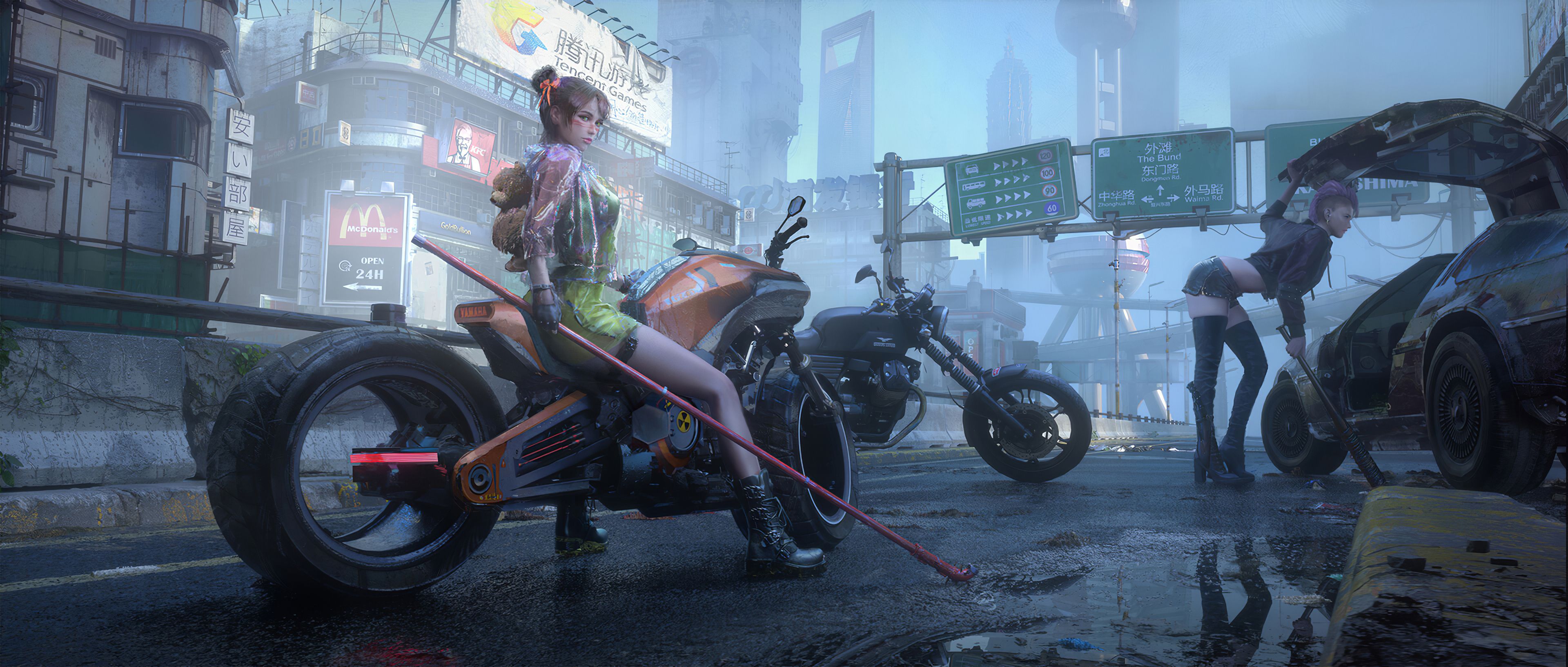 Anime Biker Girl Wallpapers