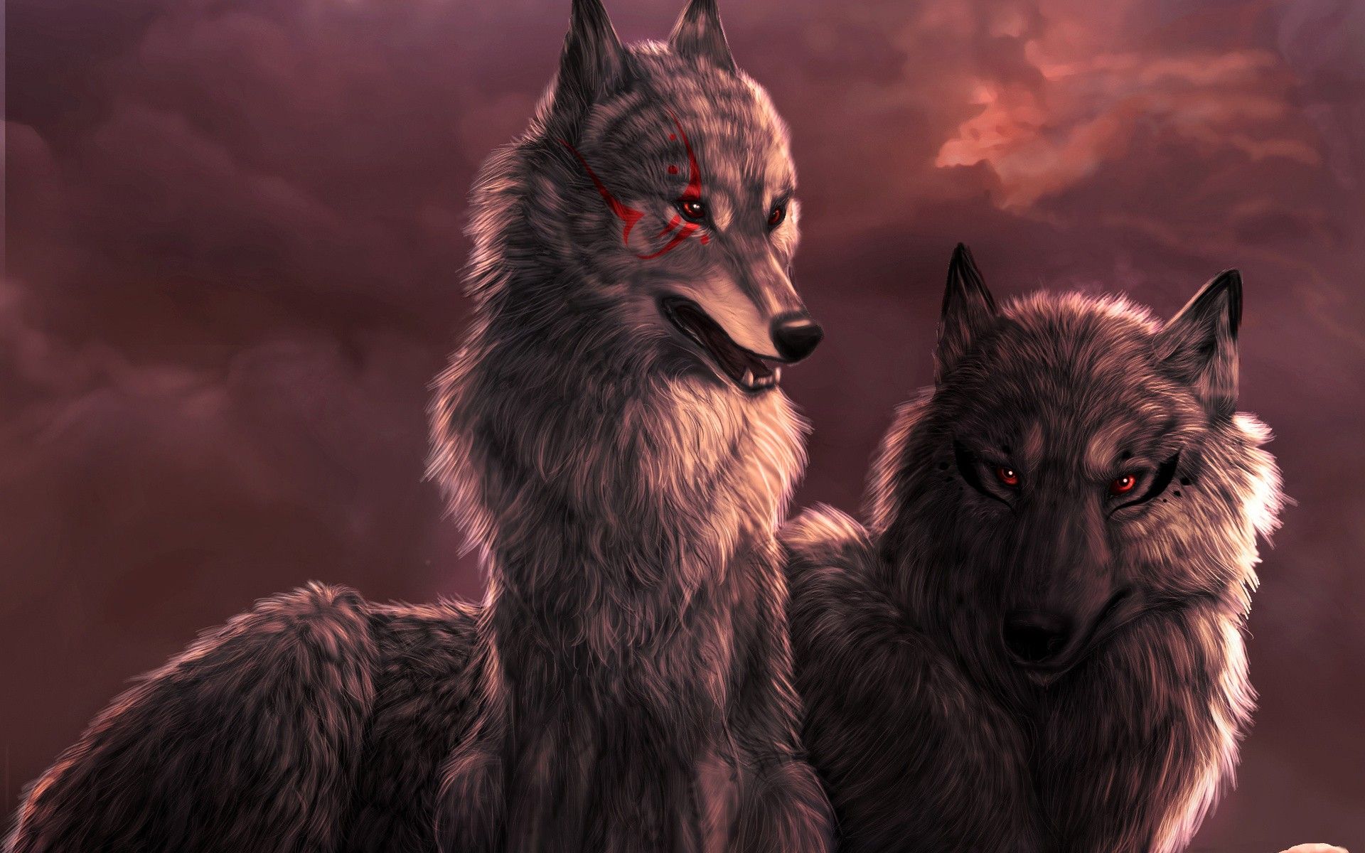 Anime Black And Red Wolf Wallpapers