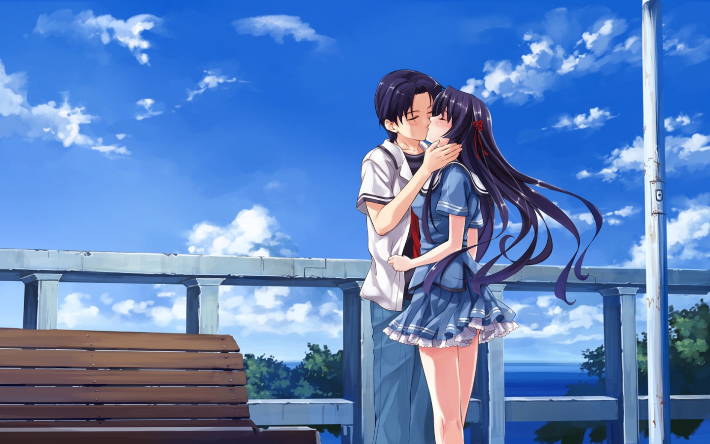 Anime Boy And Girl Kissing Wallpapers