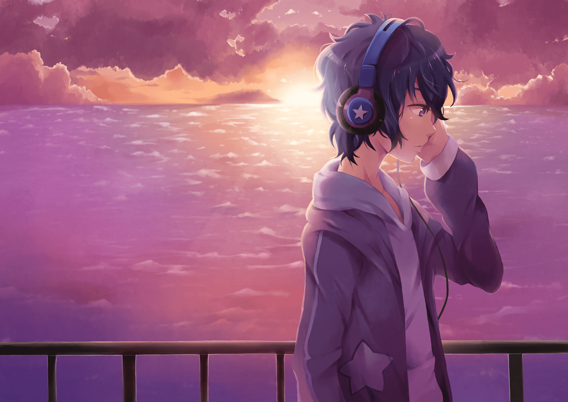 Anime Boy Headphones Wallpapers