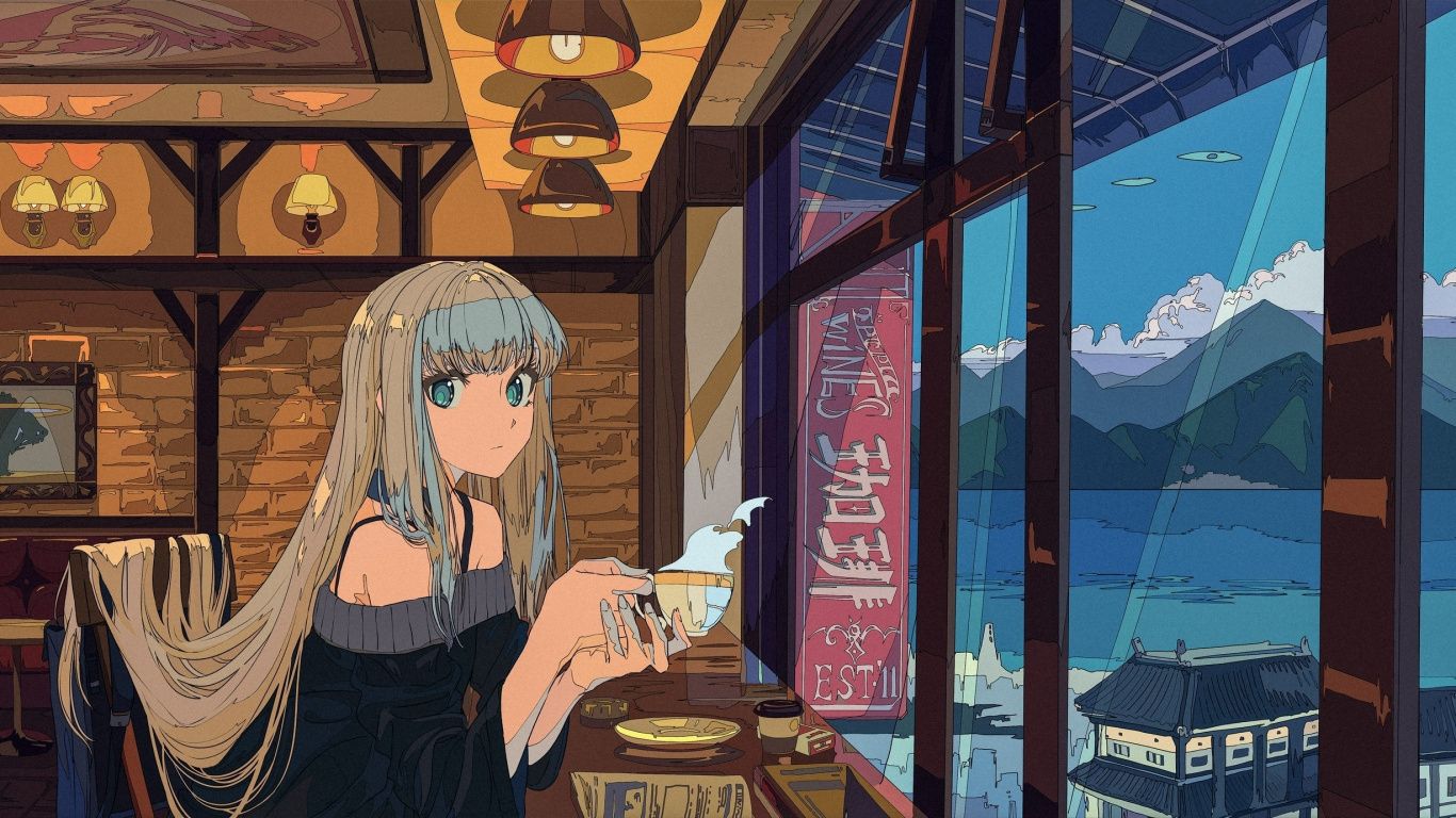 Anime Cafe Wallpapers