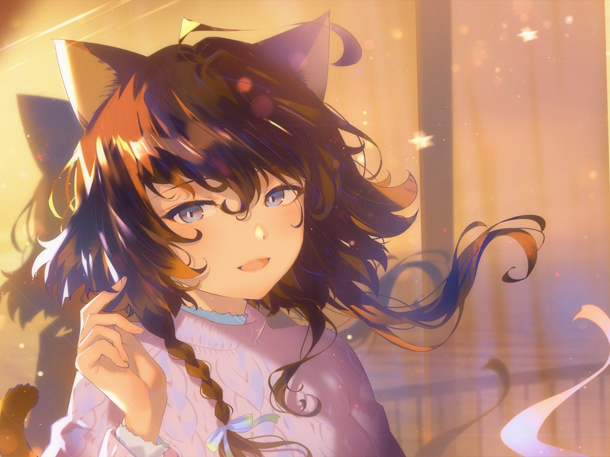 Anime Cat Girl Black Hair Wallpapers
