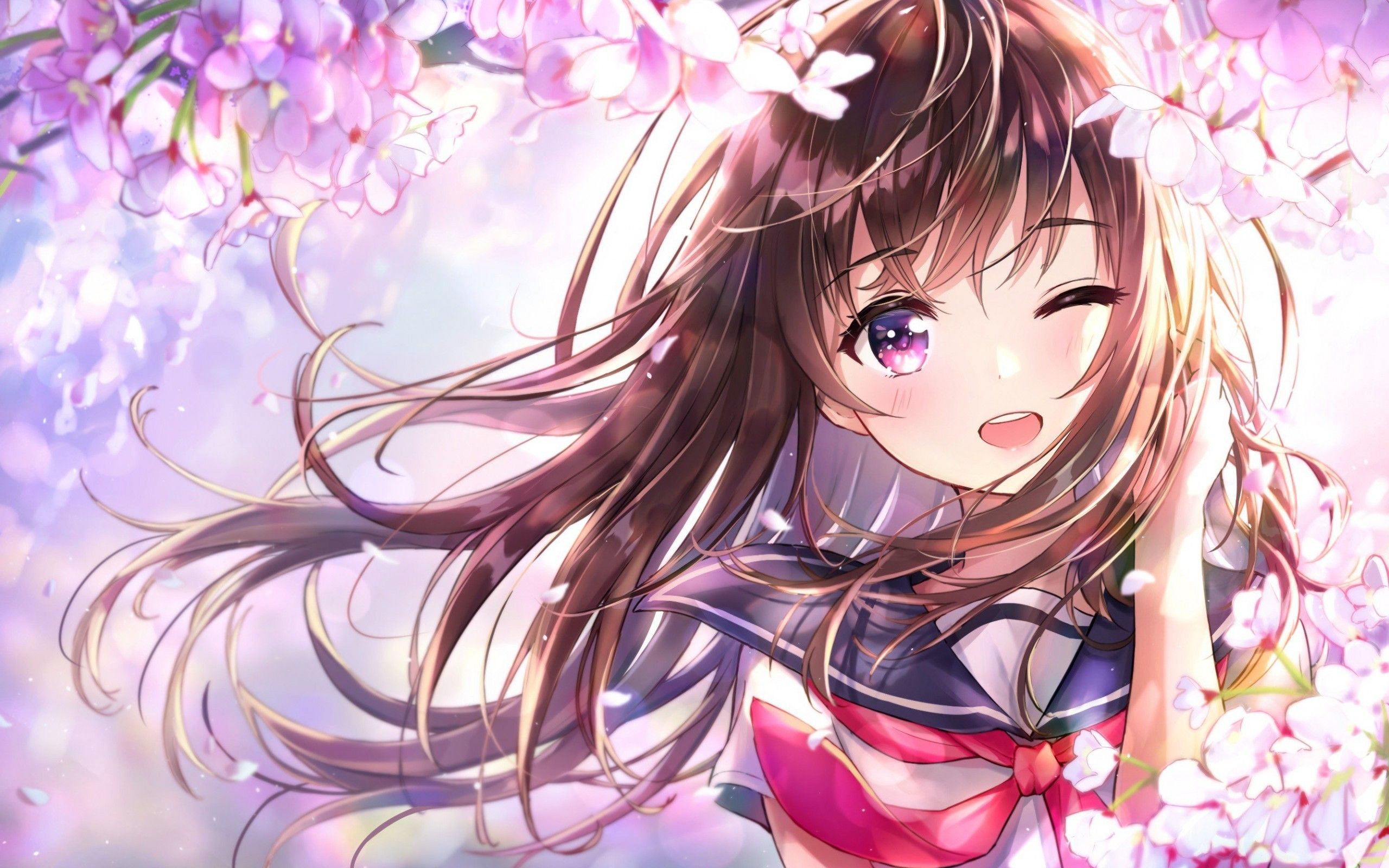 Anime Cherry Blossom Girl Wallpapers