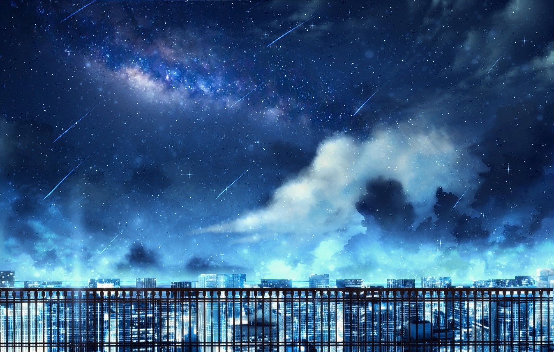 Anime City Night Scenery Wallpapers