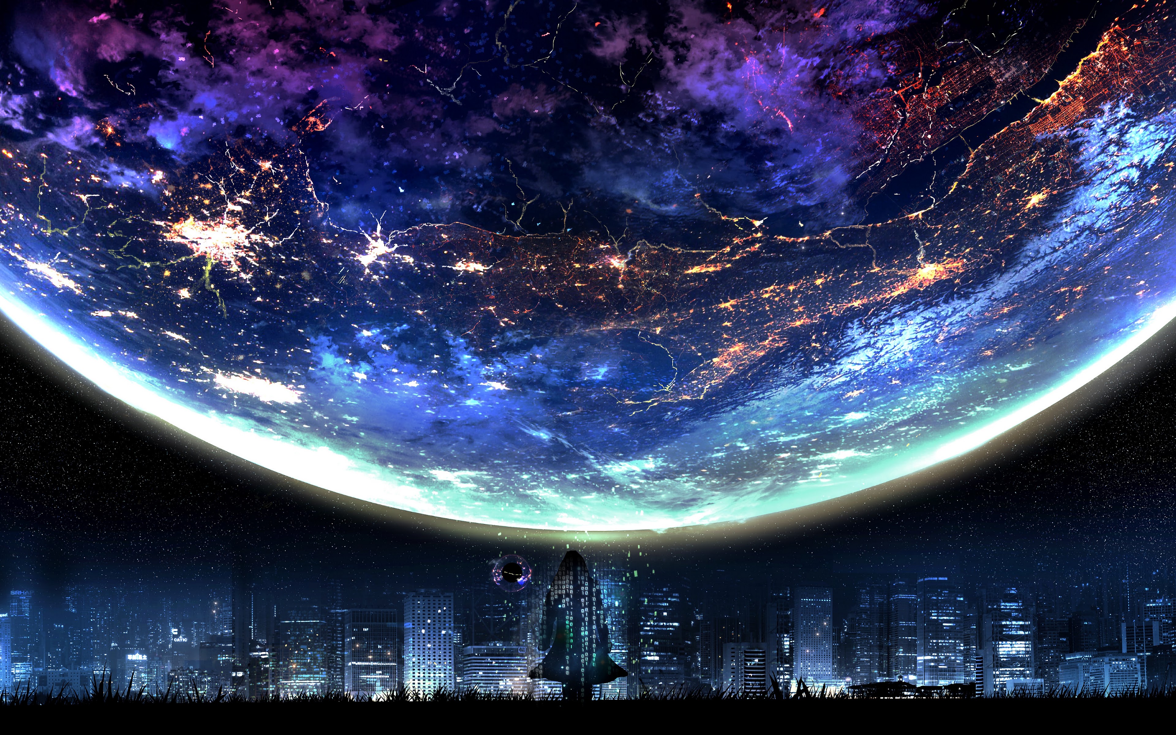 Anime City Night Scenery Wallpapers