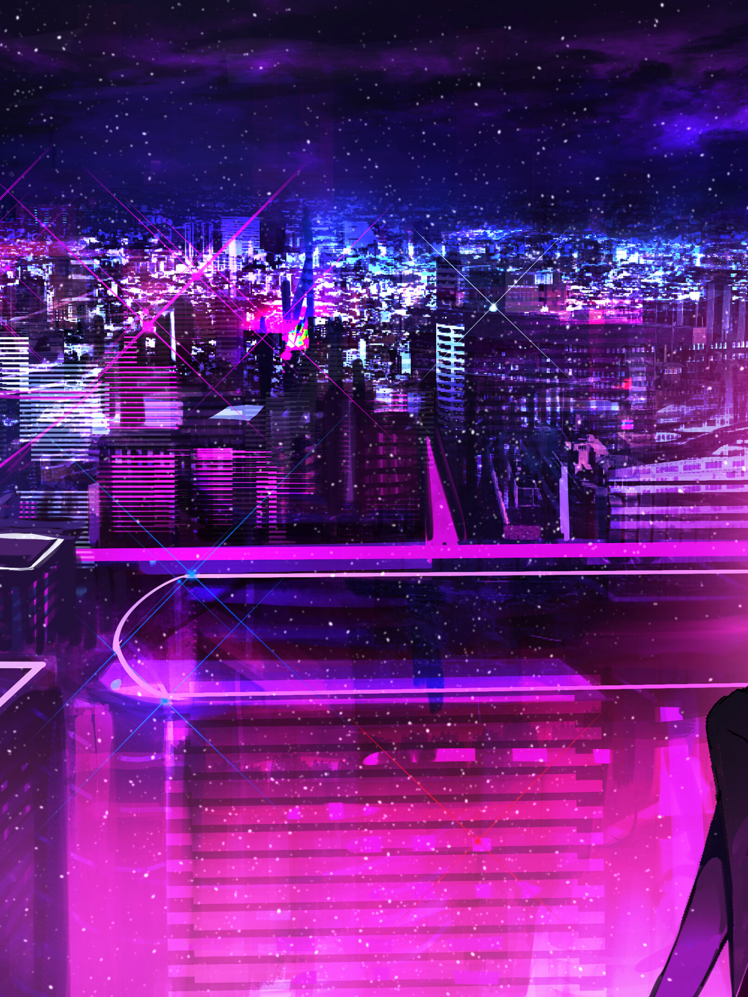 Anime City Night Scenery Wallpapers