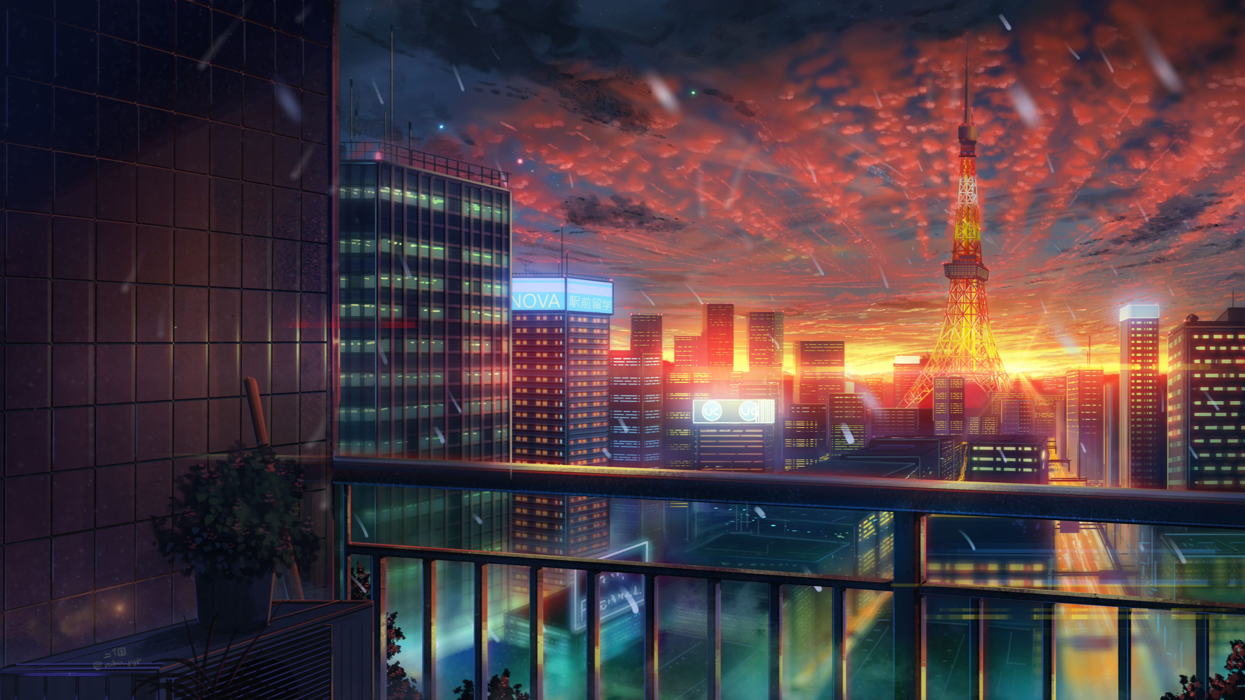 Anime City Night Scenery Wallpapers