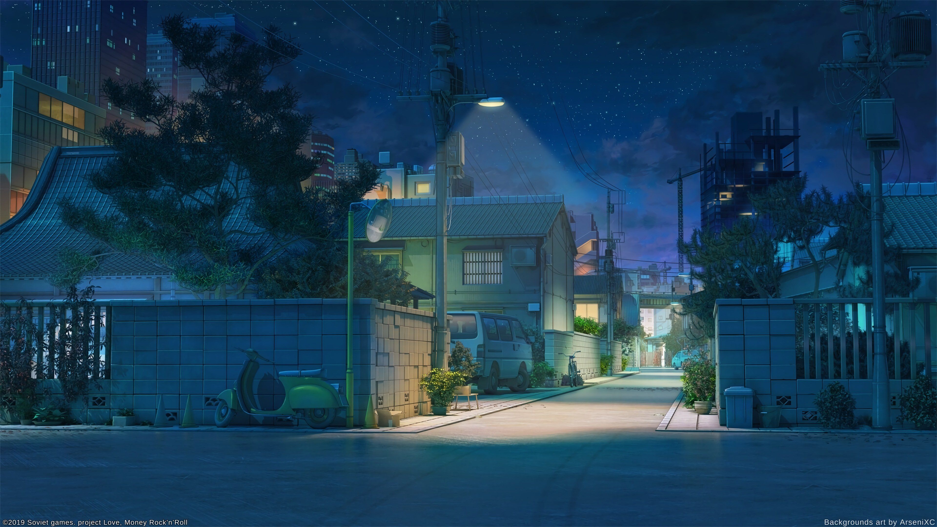 Anime City Night Scenery Wallpapers