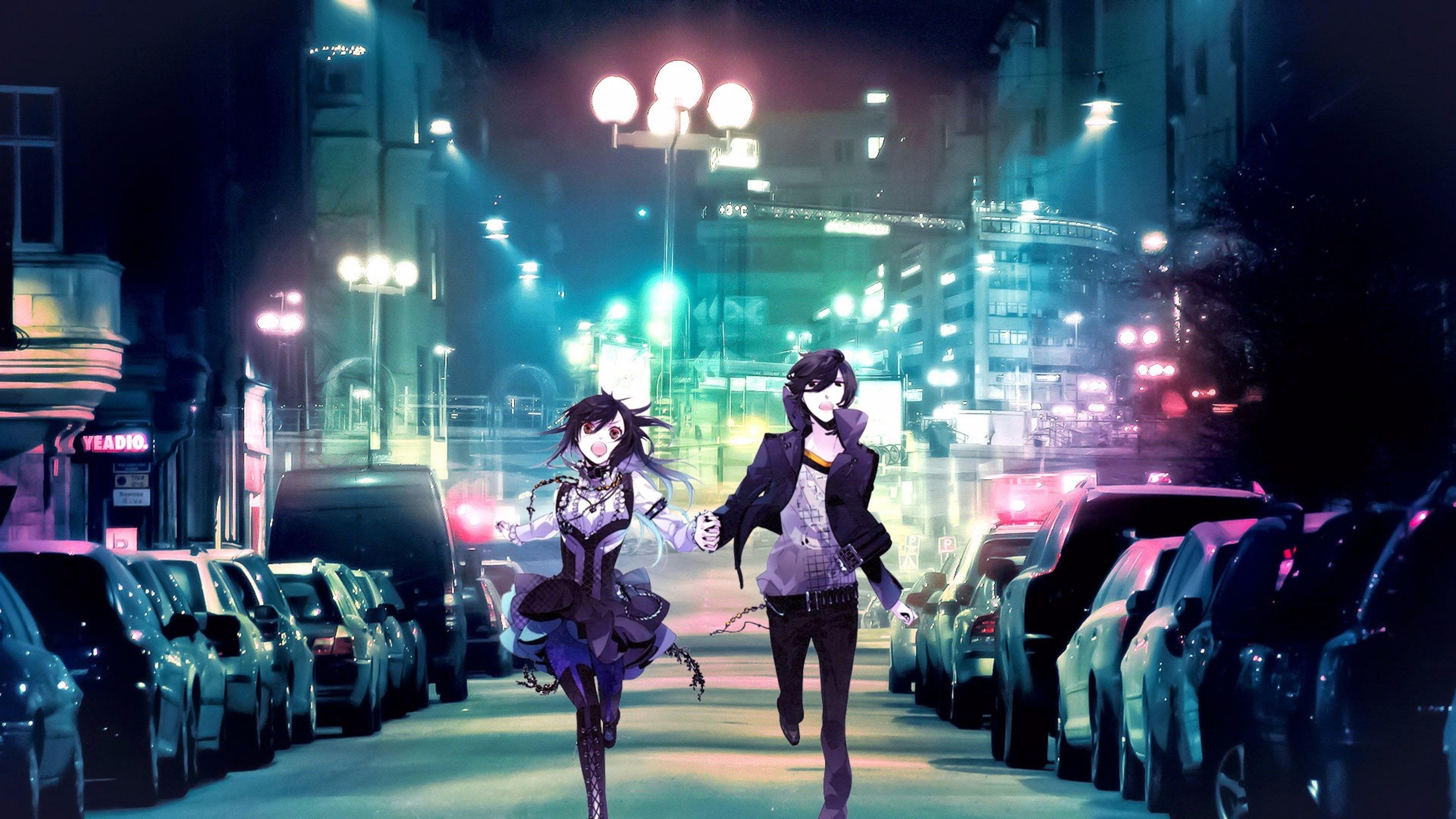 Anime City Night Scenery Wallpapers