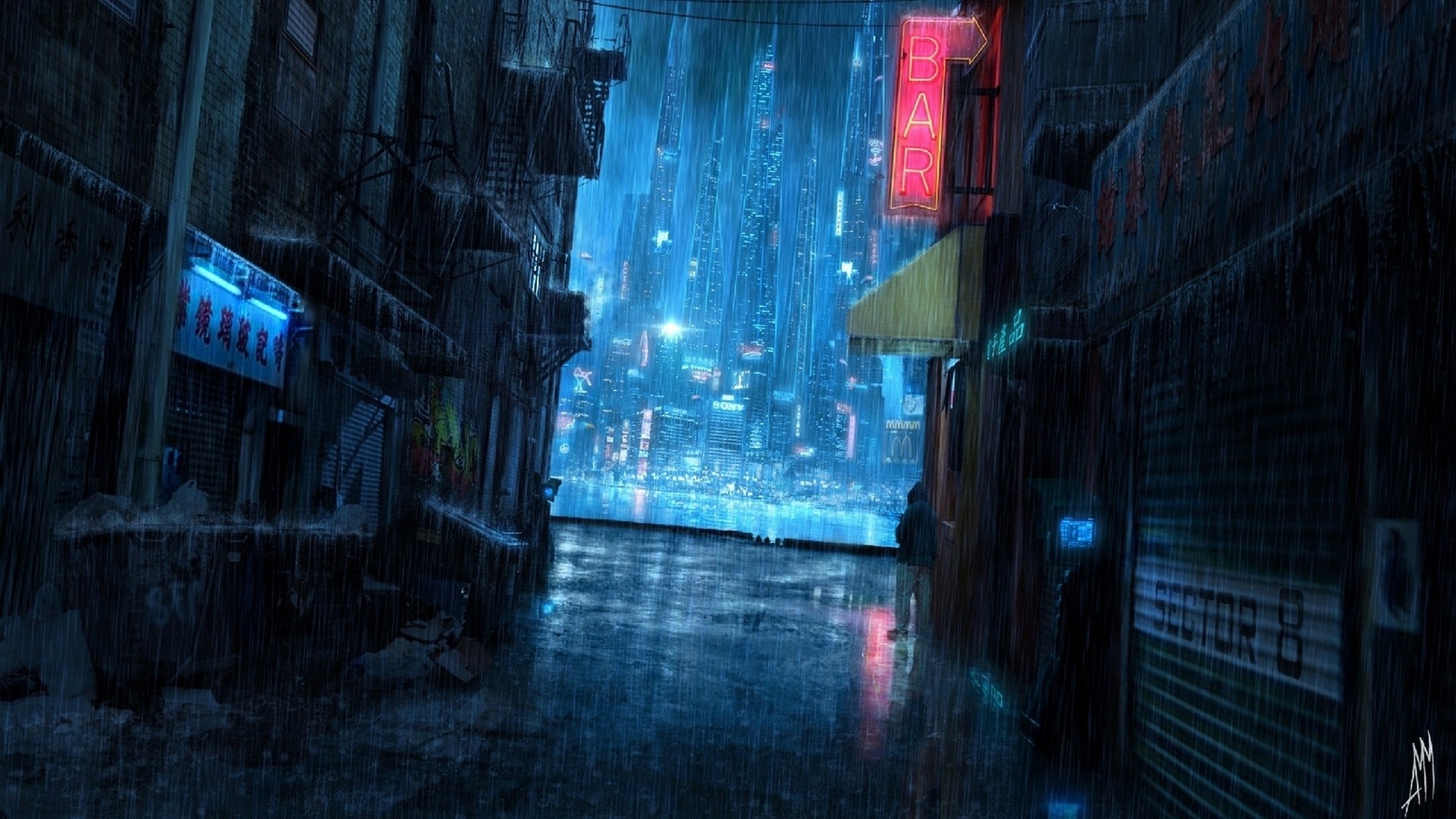 Anime City Rain Wallpapers