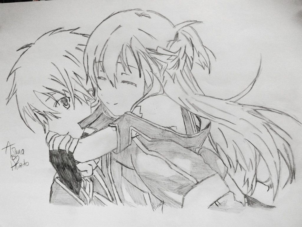 Anime Couple Drawing Art Wallpapers