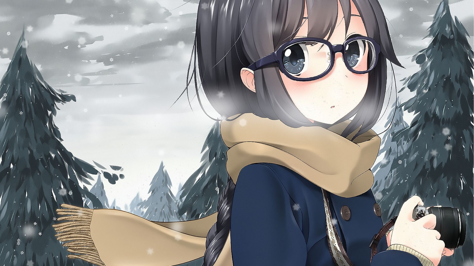 Anime Cute Glasses Girl Hd Wallpapers