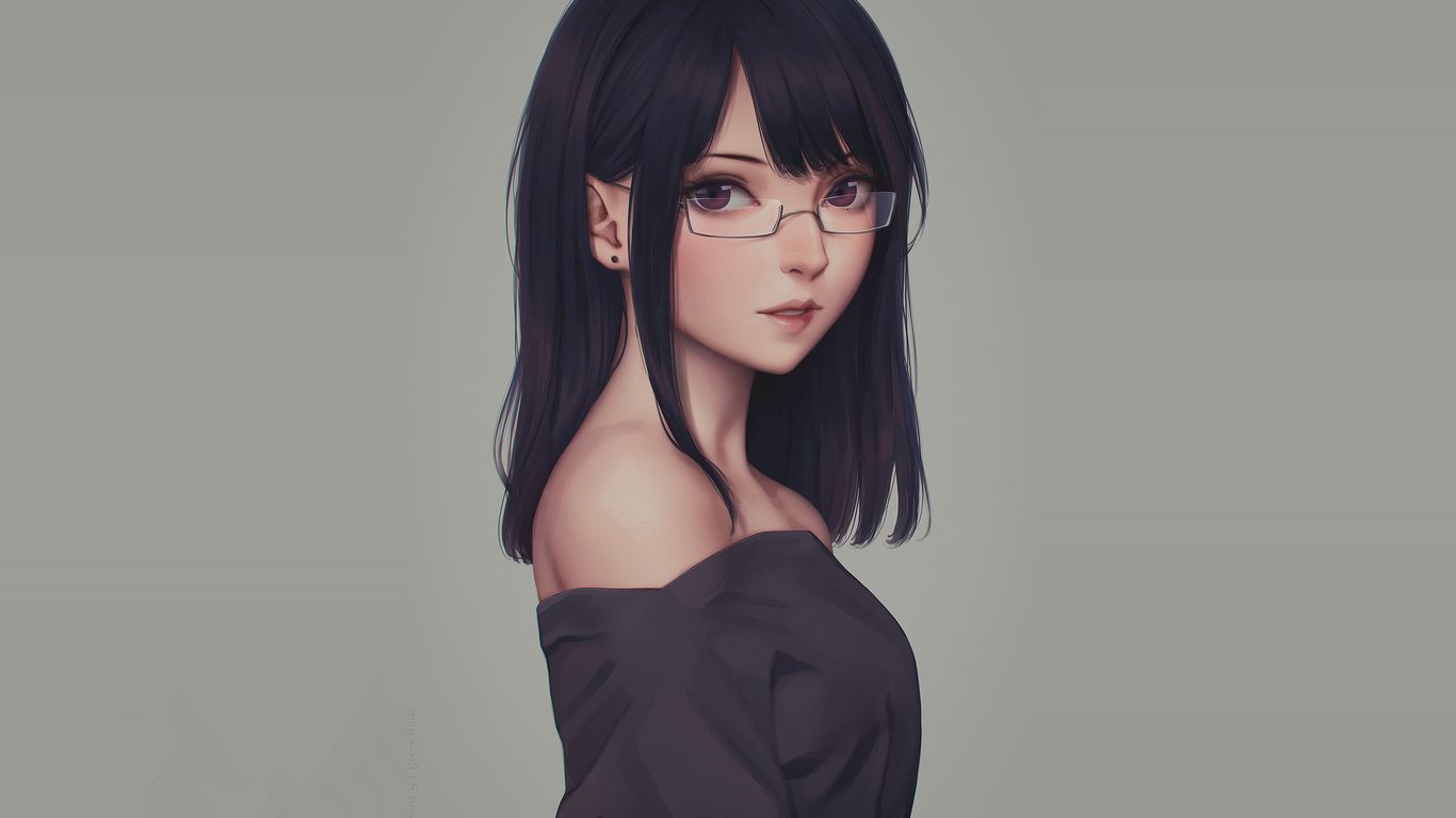 Anime Cute Glasses Girl Hd Wallpapers