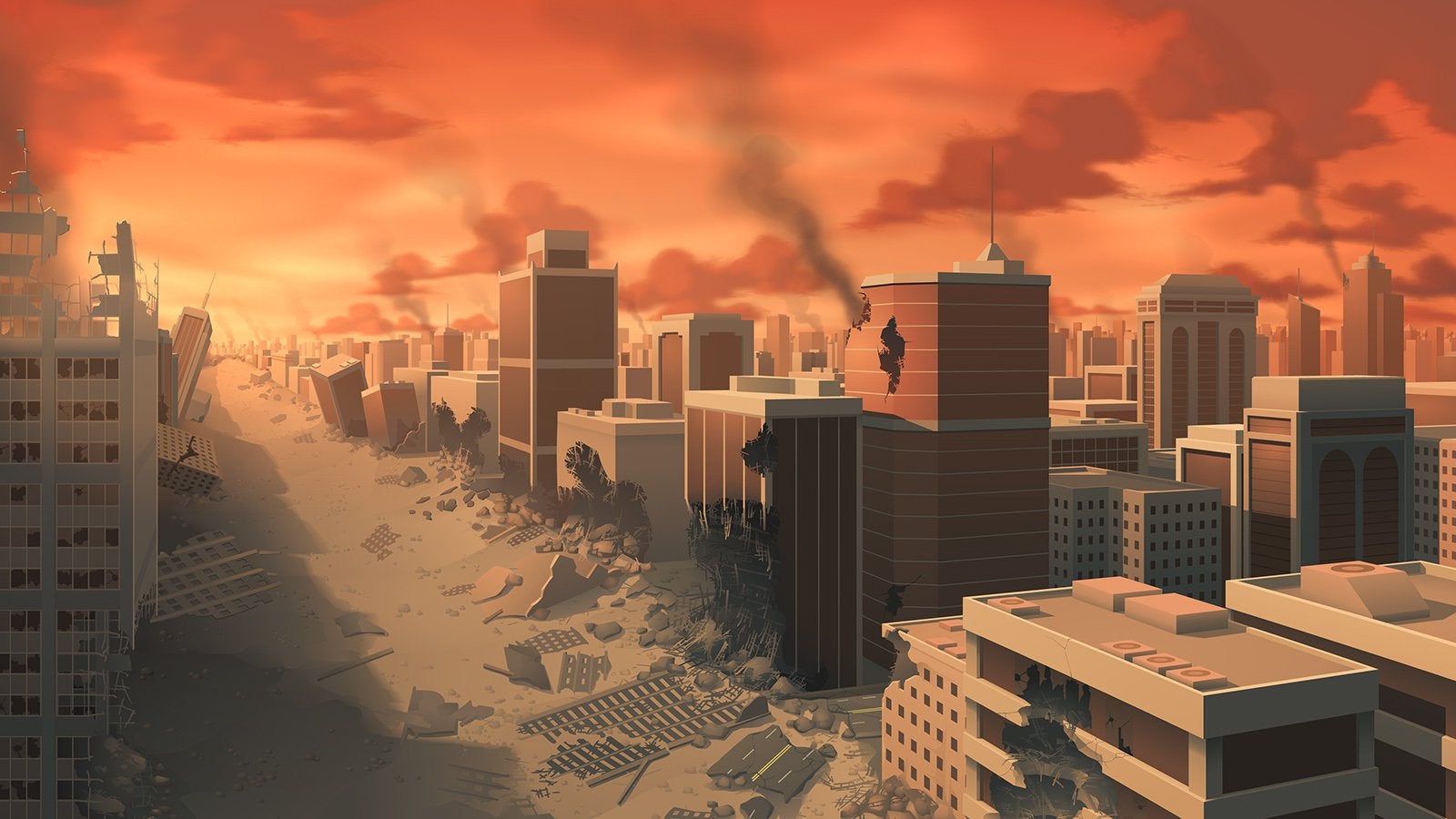 Anime Destruction City Wallpapers