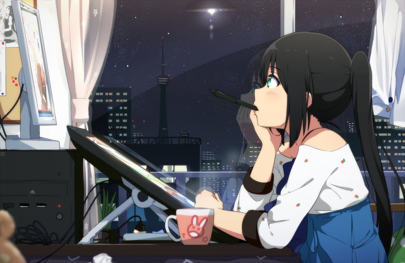 Anime Drinking Coffee Wallpapers