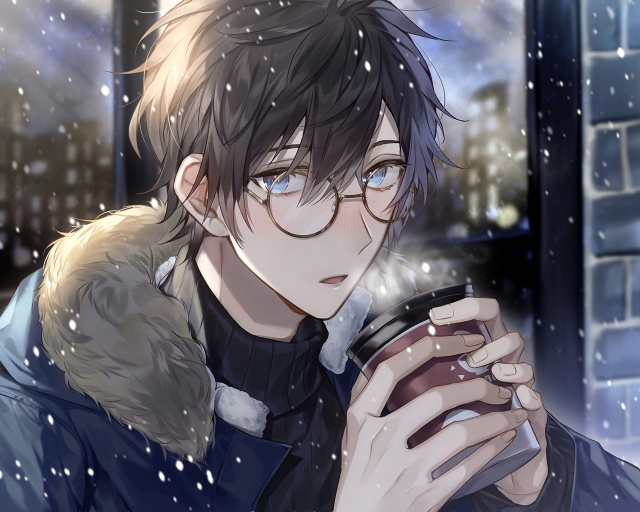 Anime Drinking Coffee Wallpapers