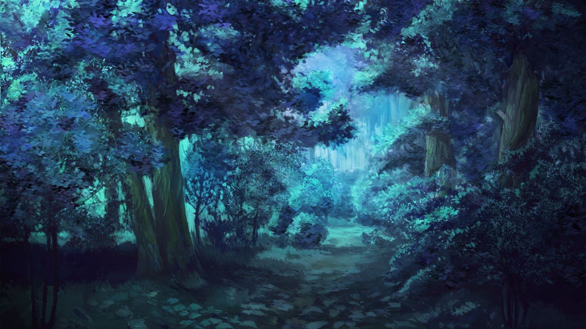 Anime Forest At Night Wallpapers