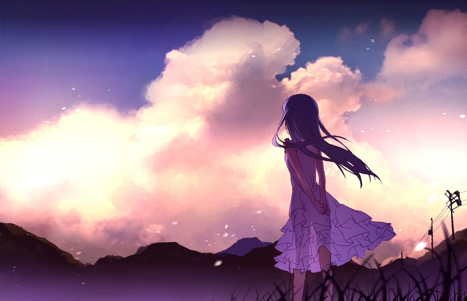 Anime Girl Alone Standing Wallpapers