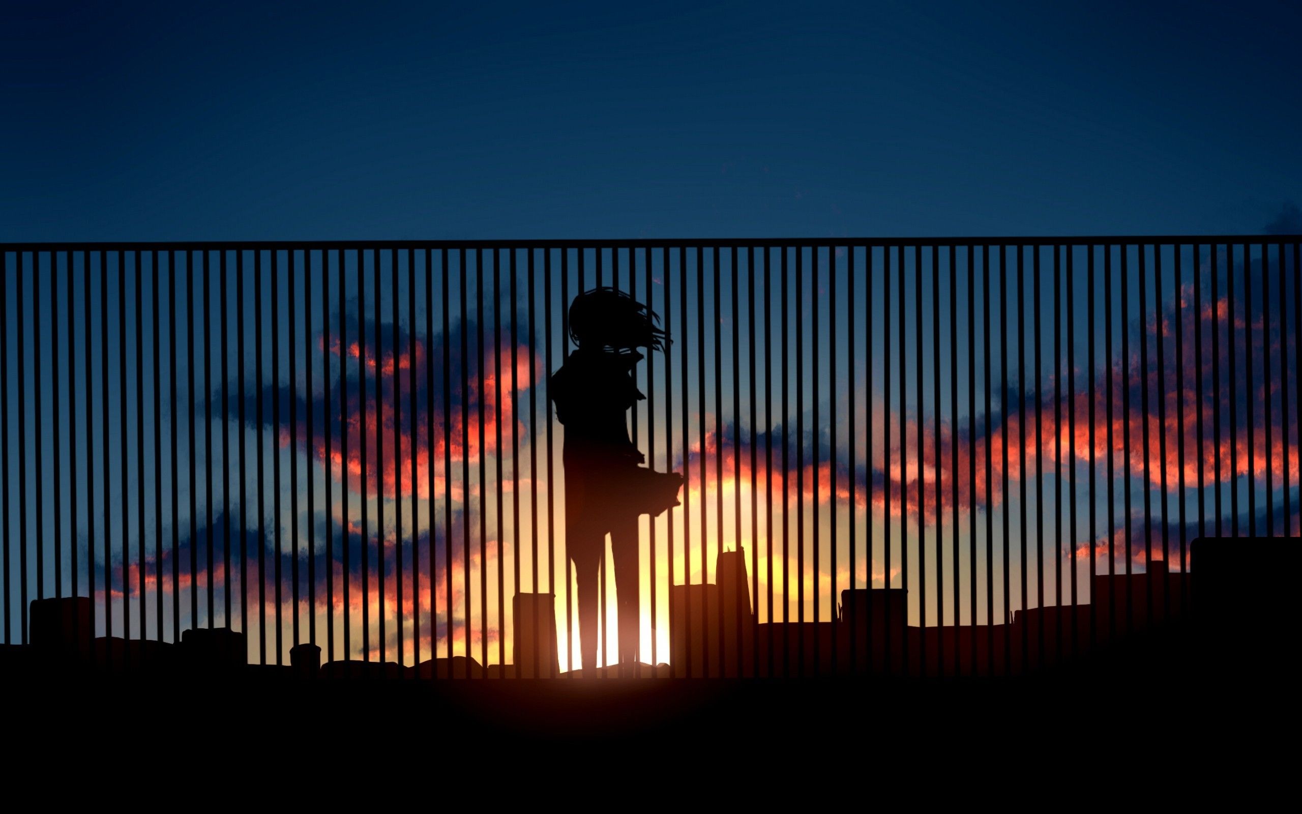 Anime Girl Alone Standing Wallpapers