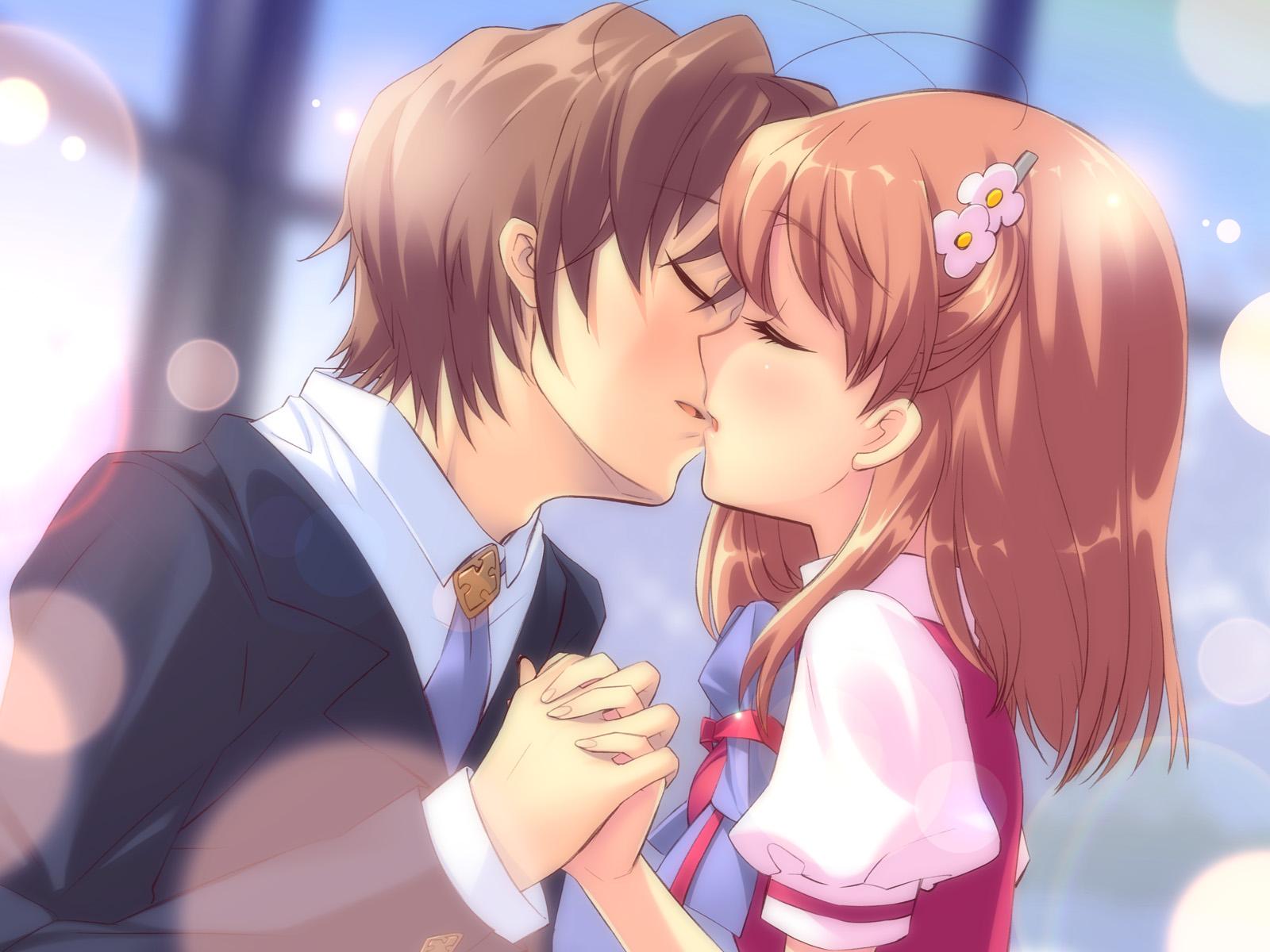 Anime Girl And Boy Kiss Valentines Day Wallpapers