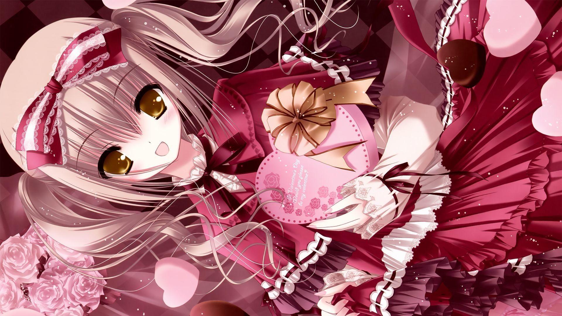 Anime Girl And Boy Kiss Valentines Day Wallpapers