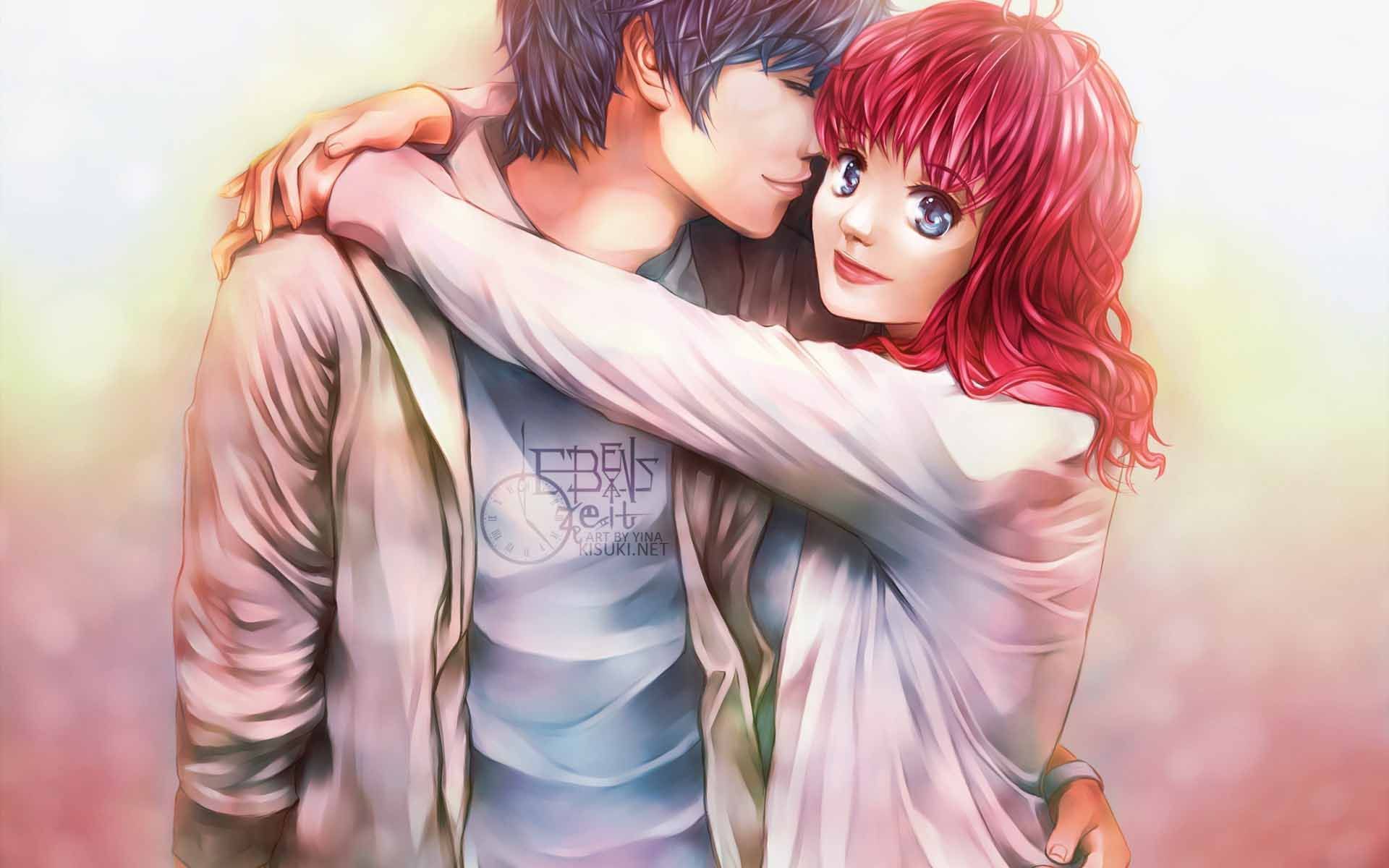 Anime Girl And Boy Kiss Valentines Day Wallpapers