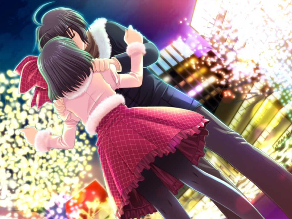 Anime Girl And Boy Kiss Valentines Day Wallpapers