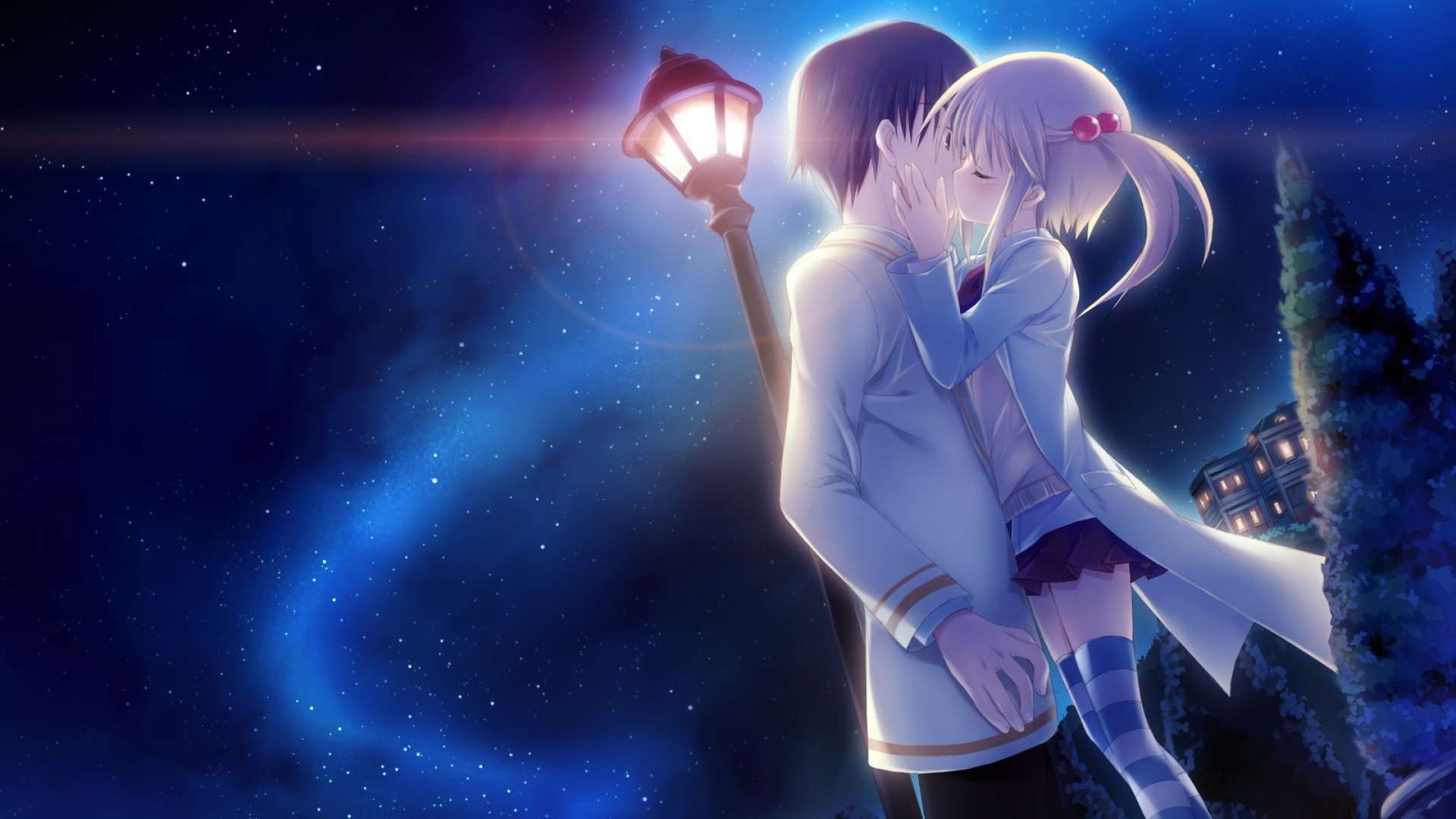Anime Girl And Boy Kiss Valentines Day Wallpapers