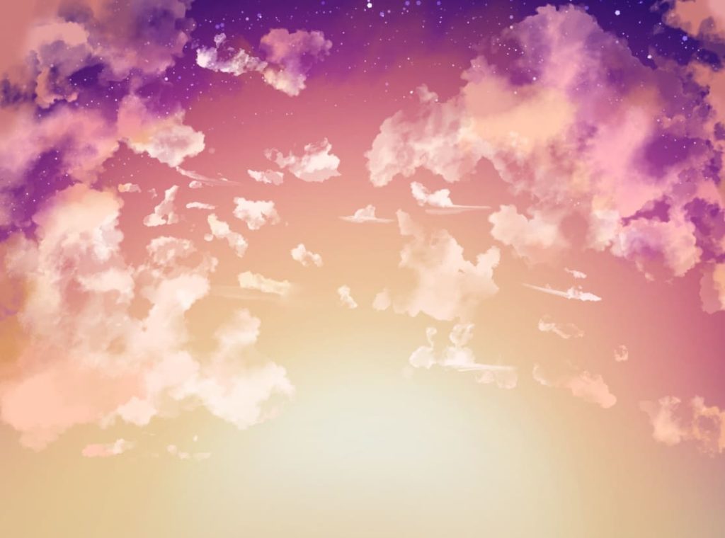 Anime Girl And Colorful Sky Wallpapers